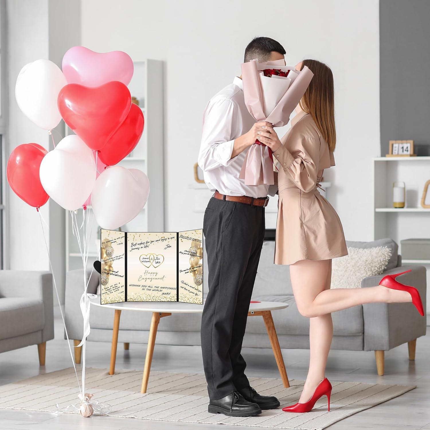 Libro de Firmas de Compromiso DARUNAXY Oro Negro 45.6x30.6cm