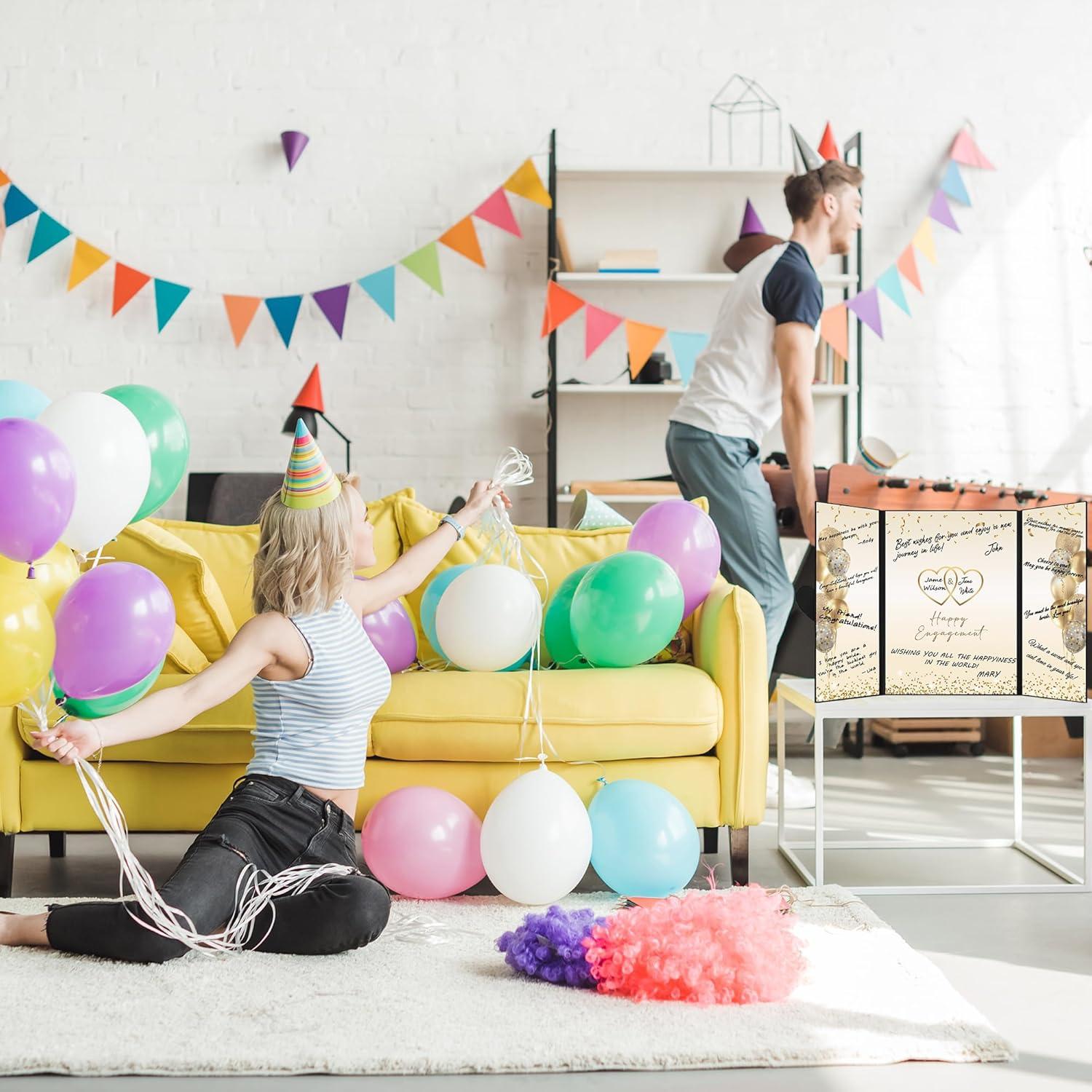 Libro de Firmas de Compromiso DARUNAXY Oro Negro 45.6x30.6cm