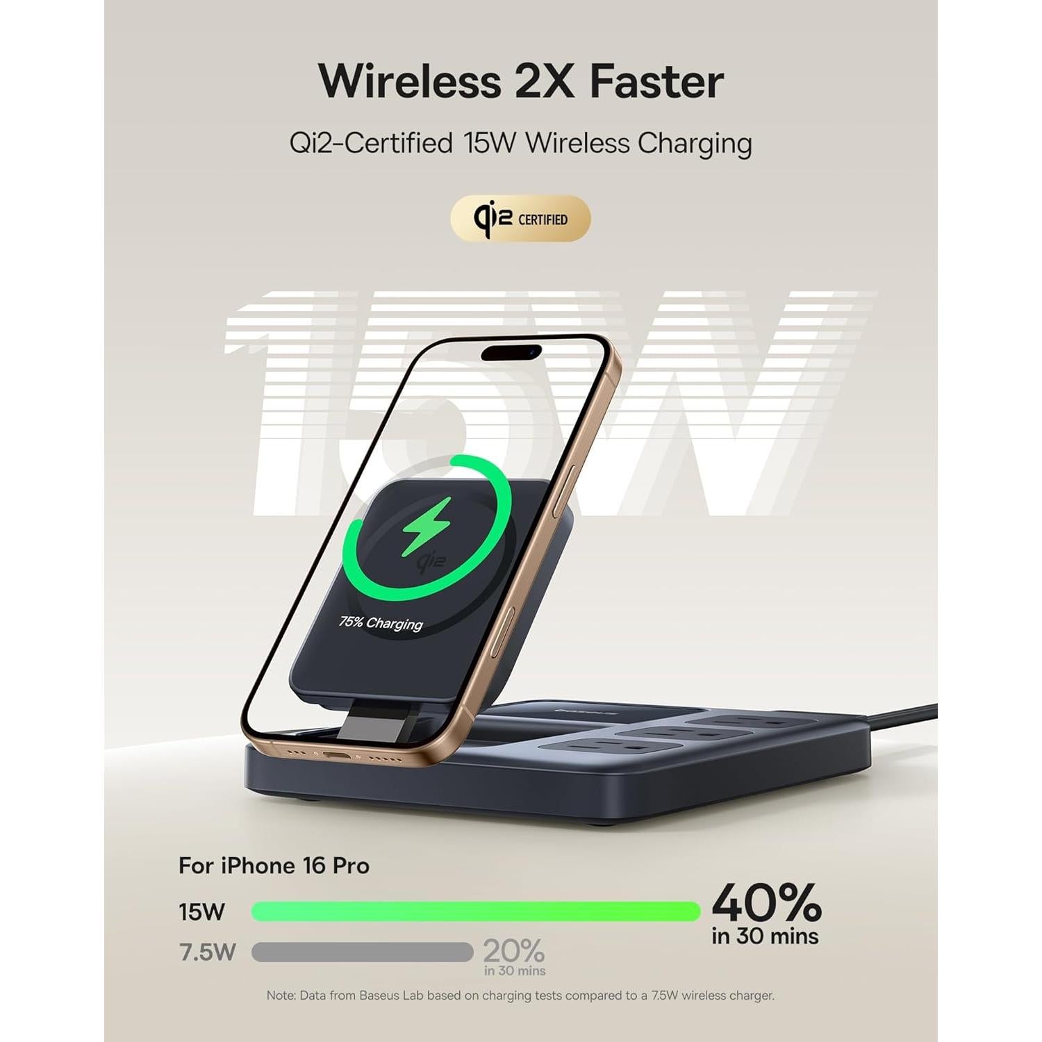 Baseus Nomos Estación Carga 8-en-1 67W Qi2 para iPhone 16/15