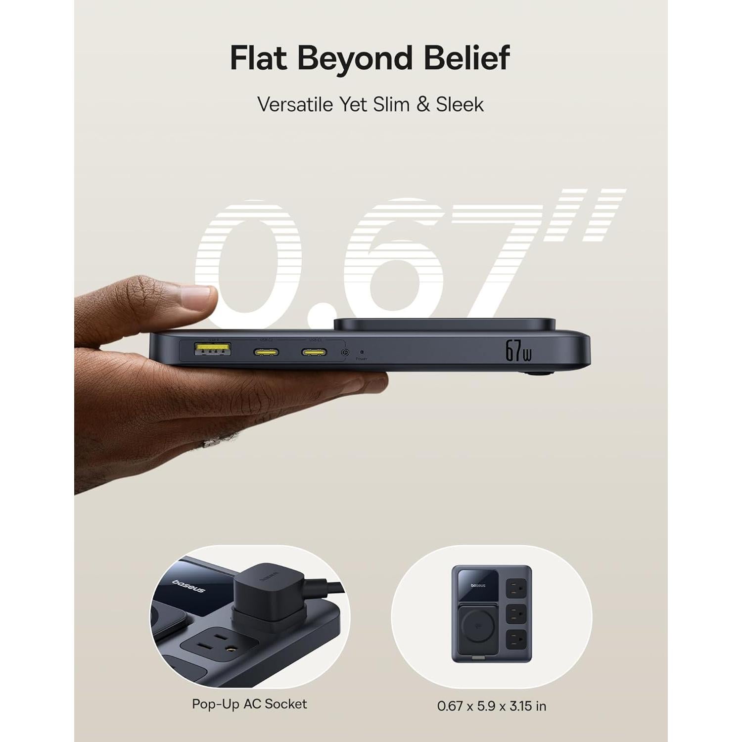 Baseus Nomos Estación Carga 8-en-1 67W Qi2 para iPhone 16/15