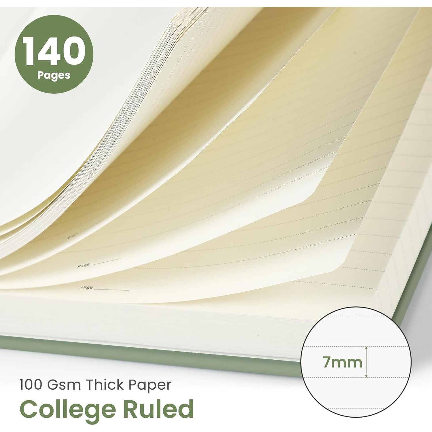 Cuaderno Espiral Taja Verde A5 140 Páginas Rayado Tapa Dura