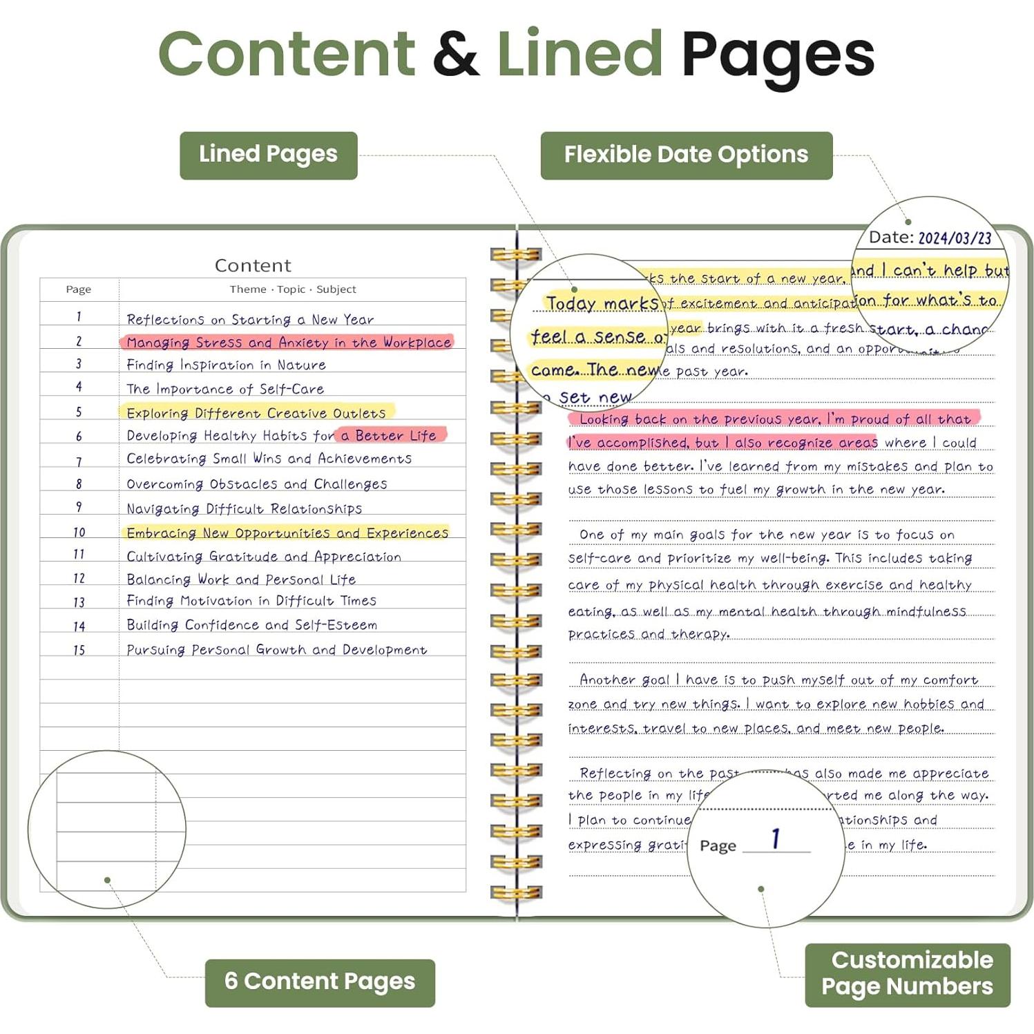 Cuaderno Espiral Taja Verde A5 140 Páginas Rayado Tapa Dura