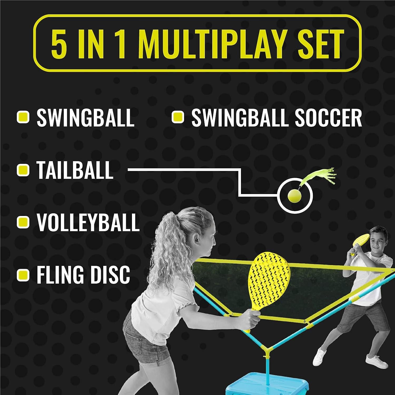 Juego de Tetherball Swingball 5 en 1 - Portátil para Niños y Adultos