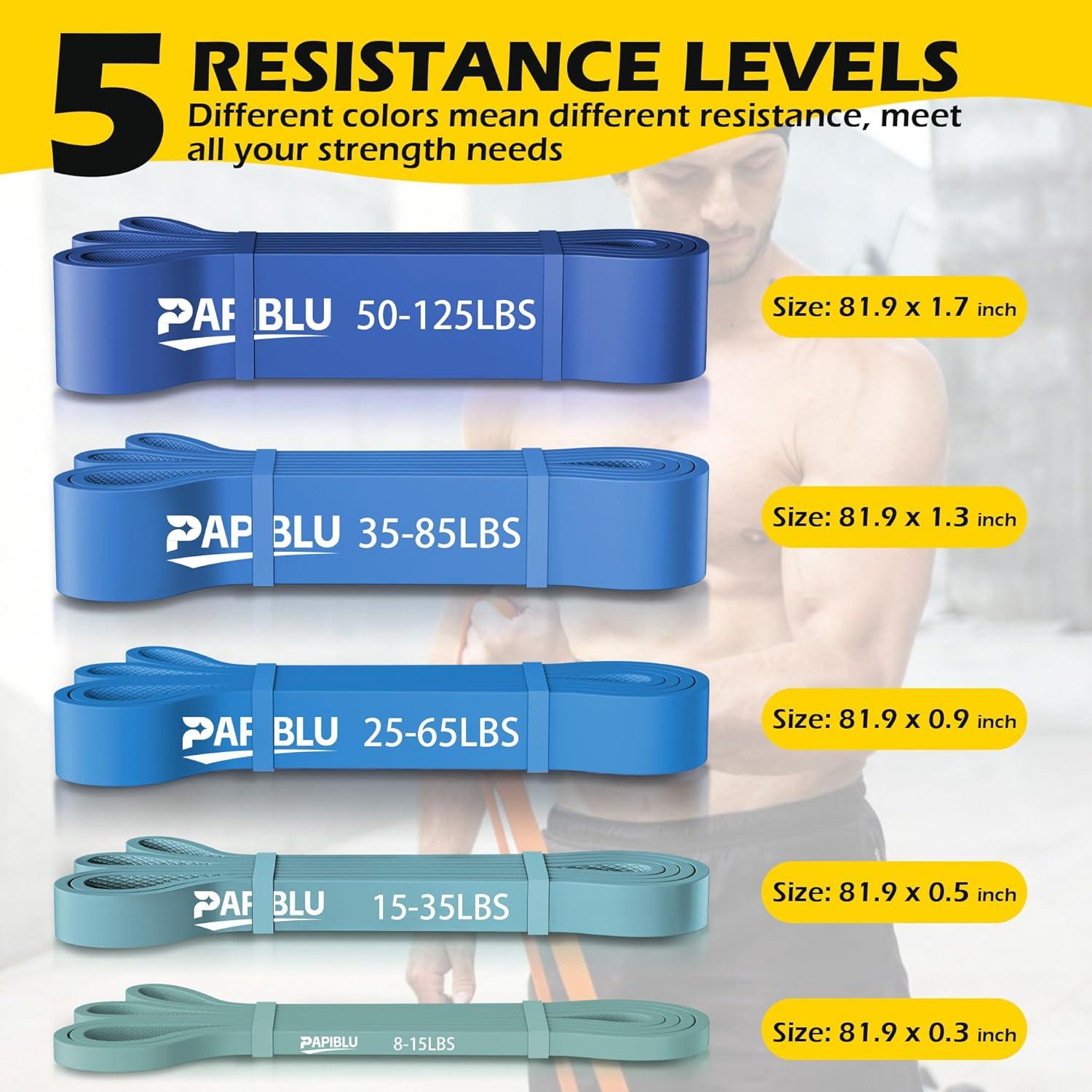 Bandas de Resistencia PAPIBLU PAB-006, 5 Niveles 3.6-56.7 kg
