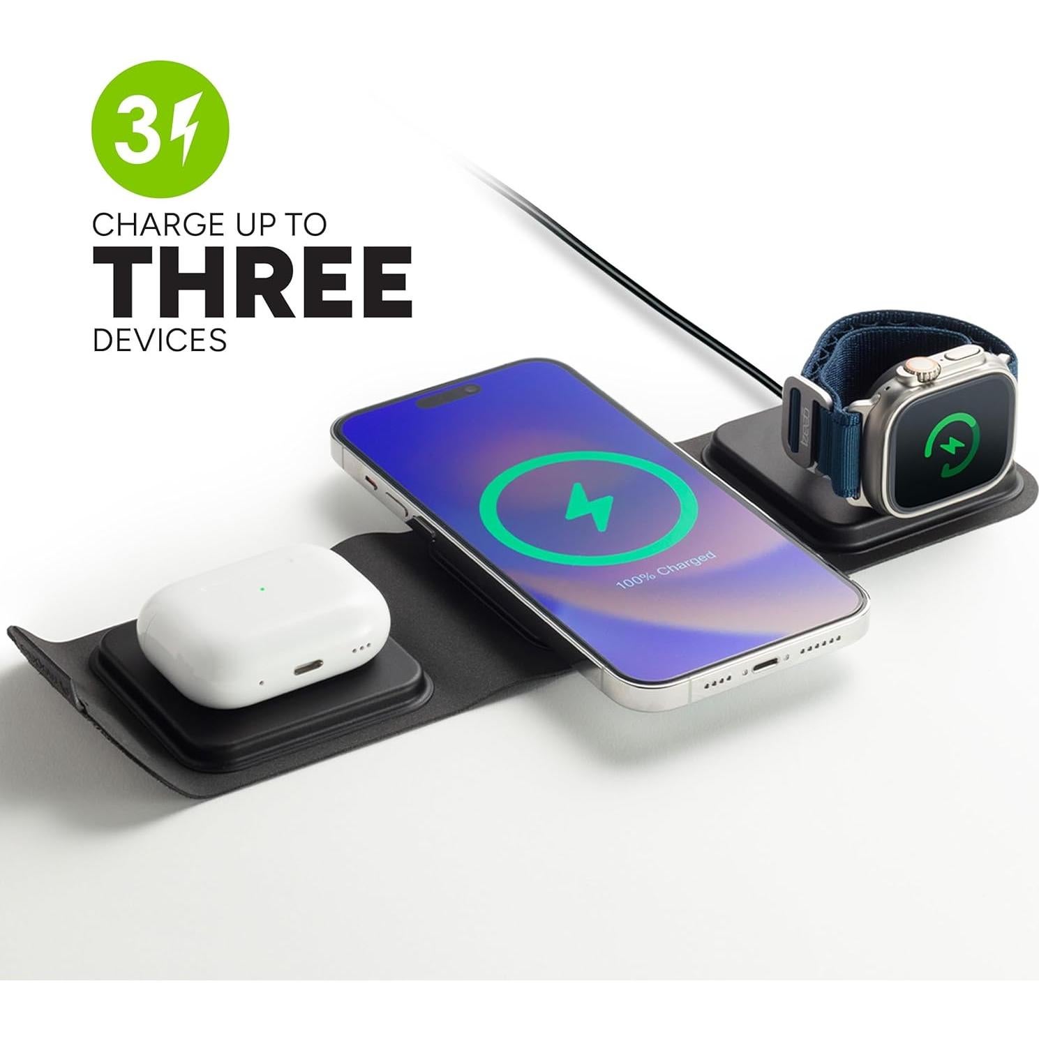 Cargador de viaje 3 en 1 Mophie MagSafe - Carga rápida 15W