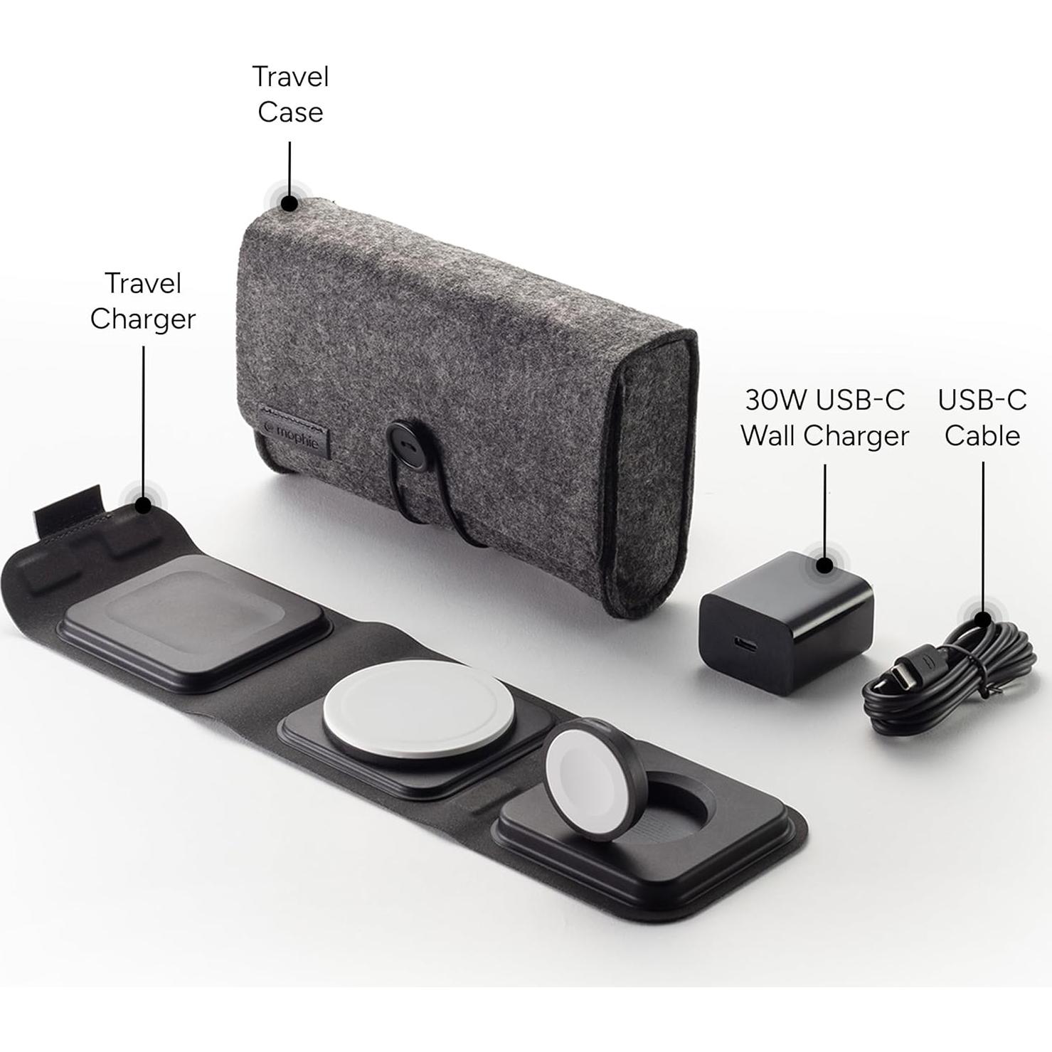 Cargador de viaje 3 en 1 Mophie MagSafe - Carga rápida 15W