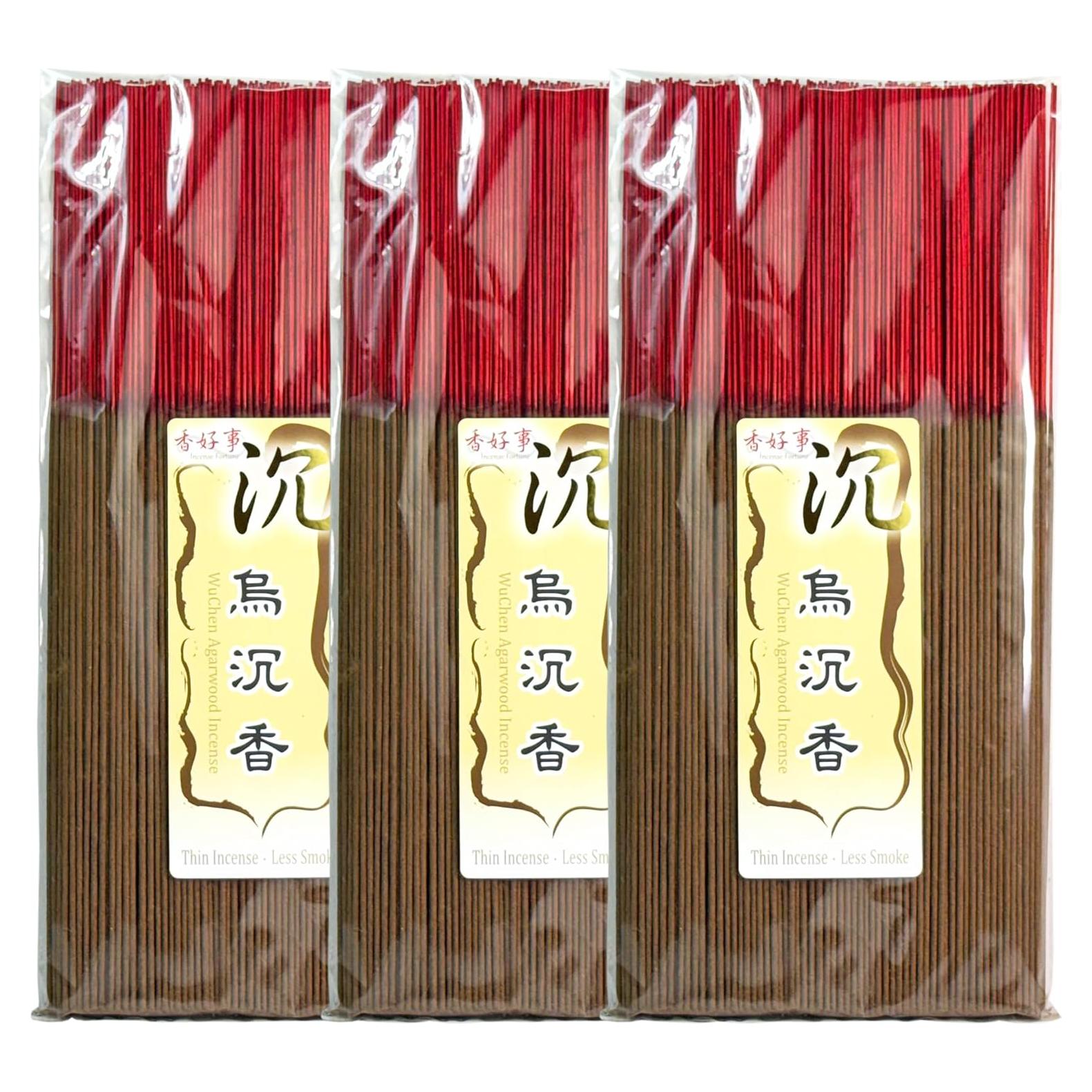 Incienso de Agarwood Fortuna 30cm - 3 Paquetes de 400 Varitas