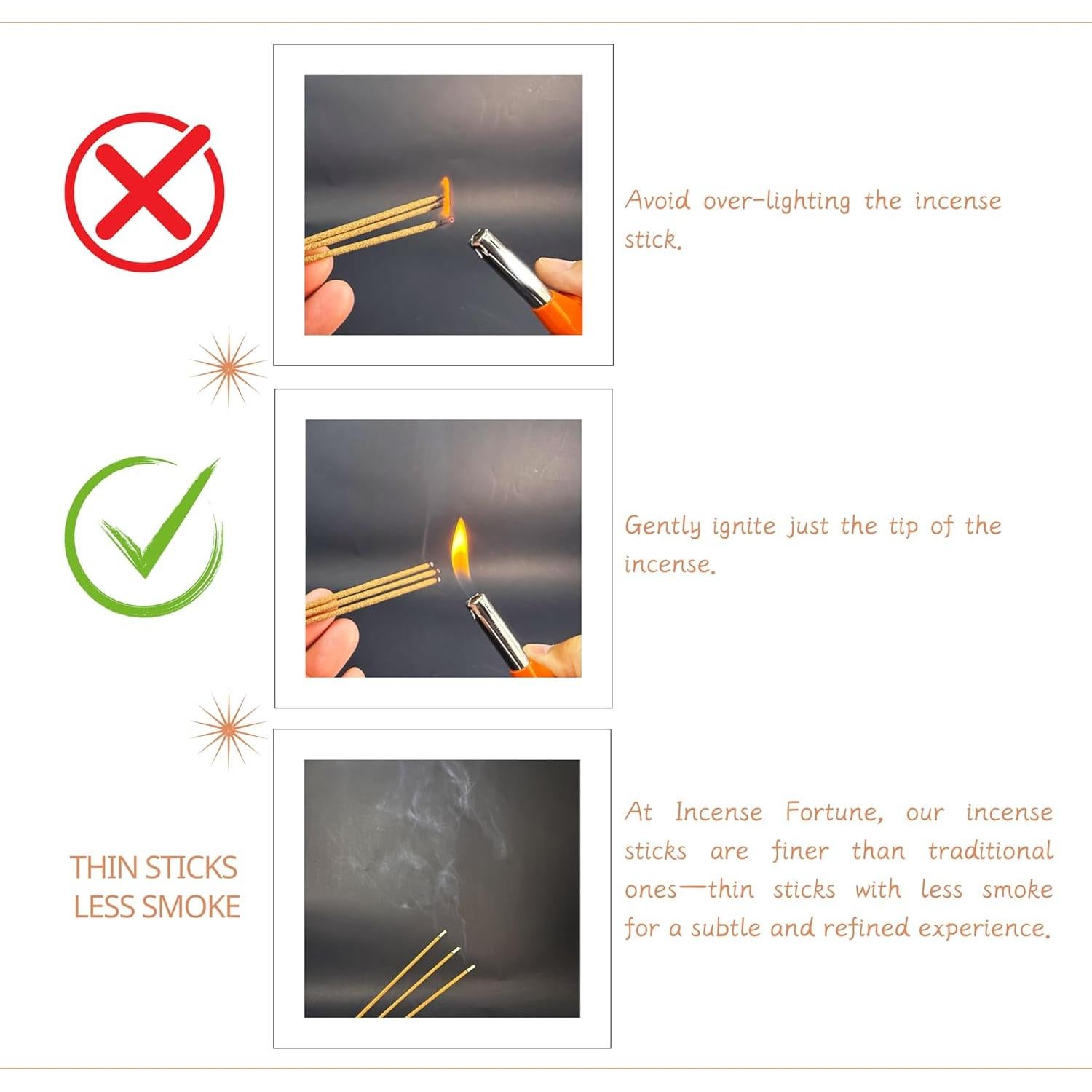 Incienso de Agarwood Fortuna 30cm - 3 Paquetes de 400 Varitas
