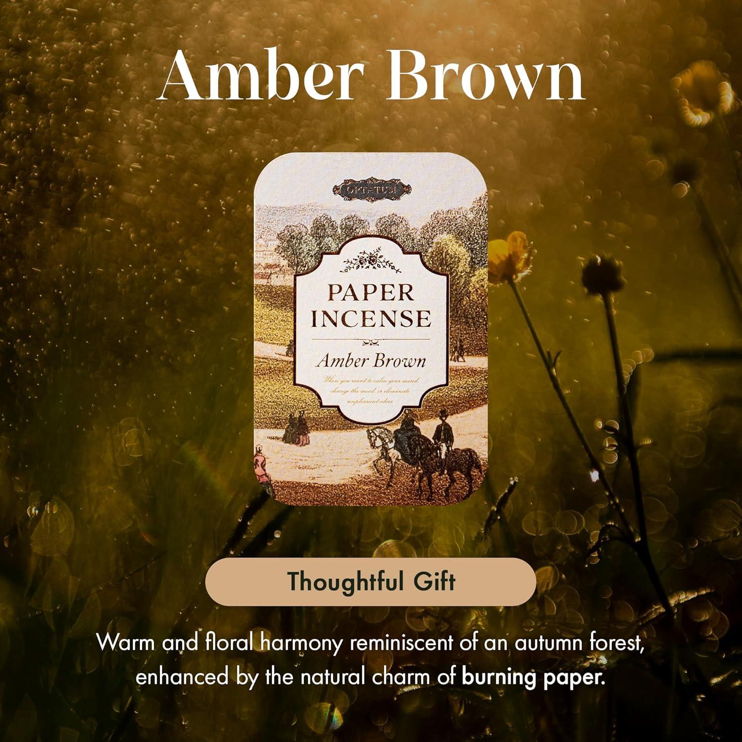 Incienso de Papel OPTATUM 48 Piezas Marrón Ámbar - Aromaterapia