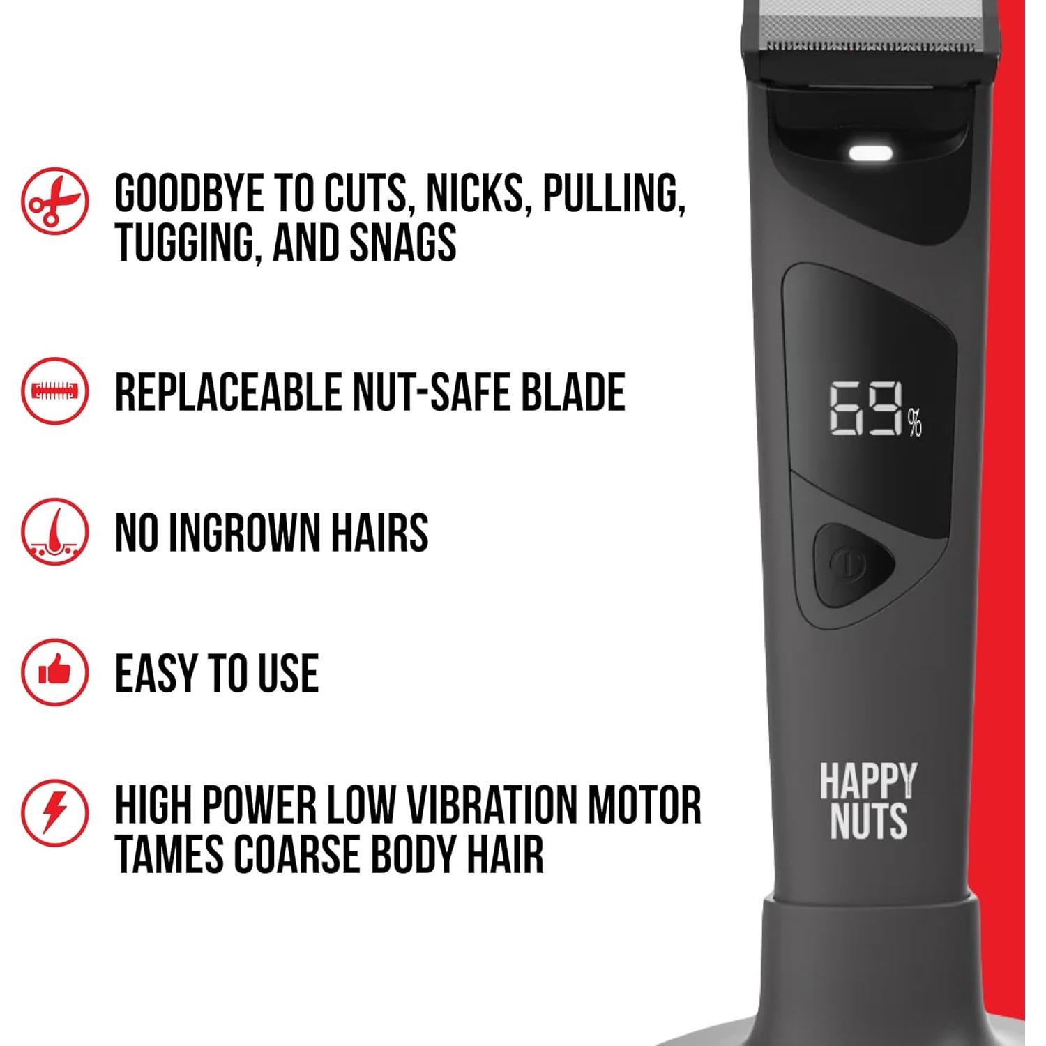 Cortadora Eléctrica Happy Nuts Ballber Pro para Vello Masculino