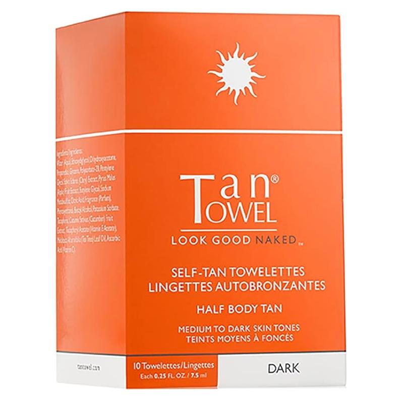 Toallitas de bronceado TanTowel - Paquete de 10 Oscuro