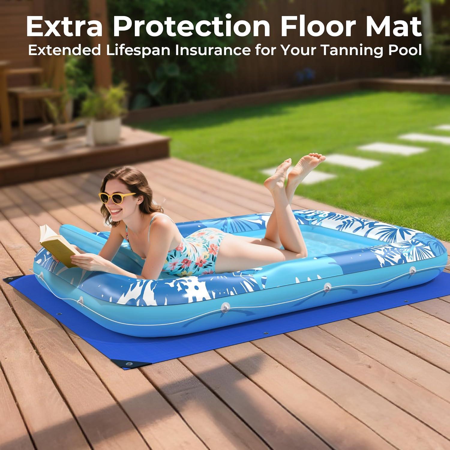 Flotador Inflable Poolacc 70x46 con Lona Protección Azul
