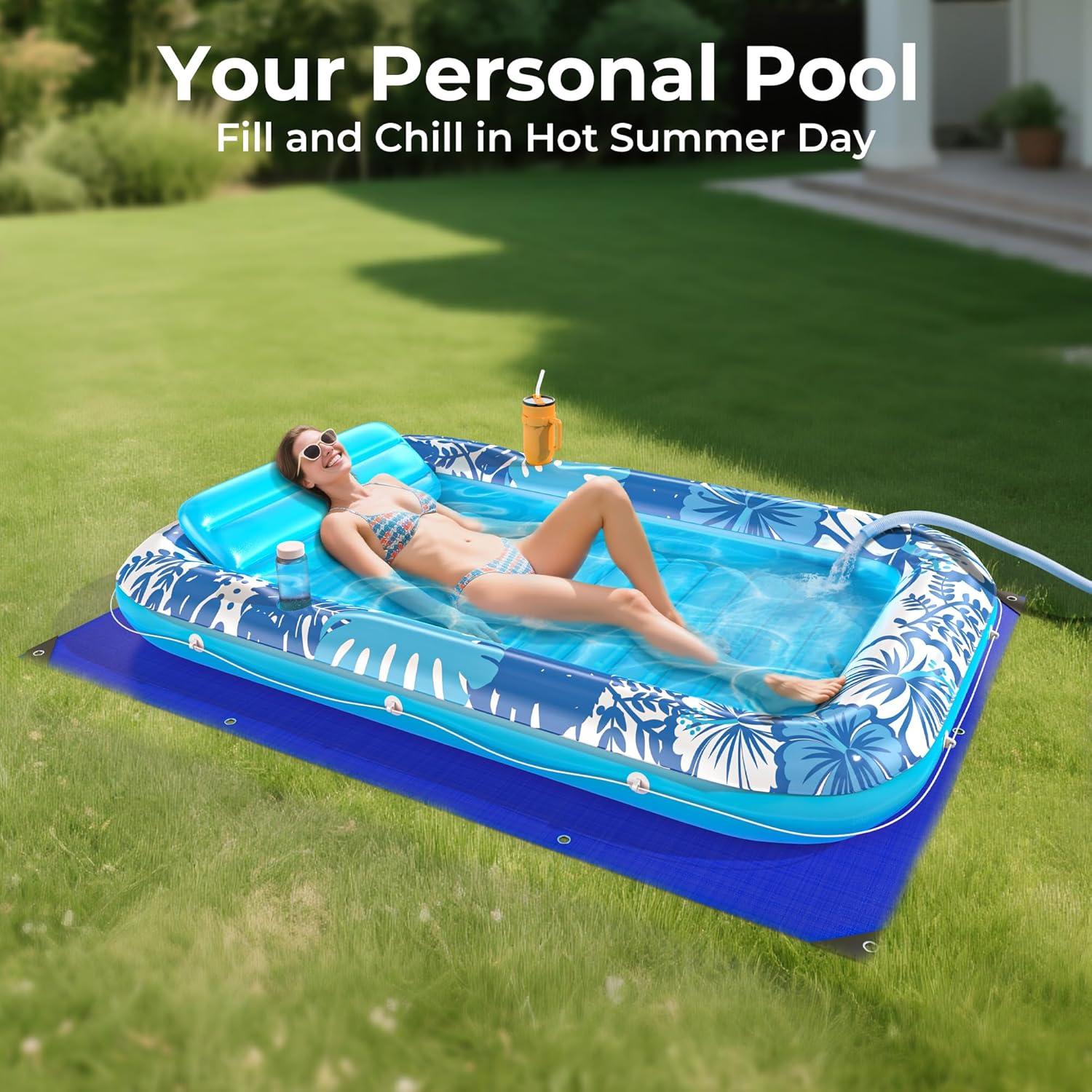 Flotador Inflable Poolacc 70x46 con Lona Protección Azul