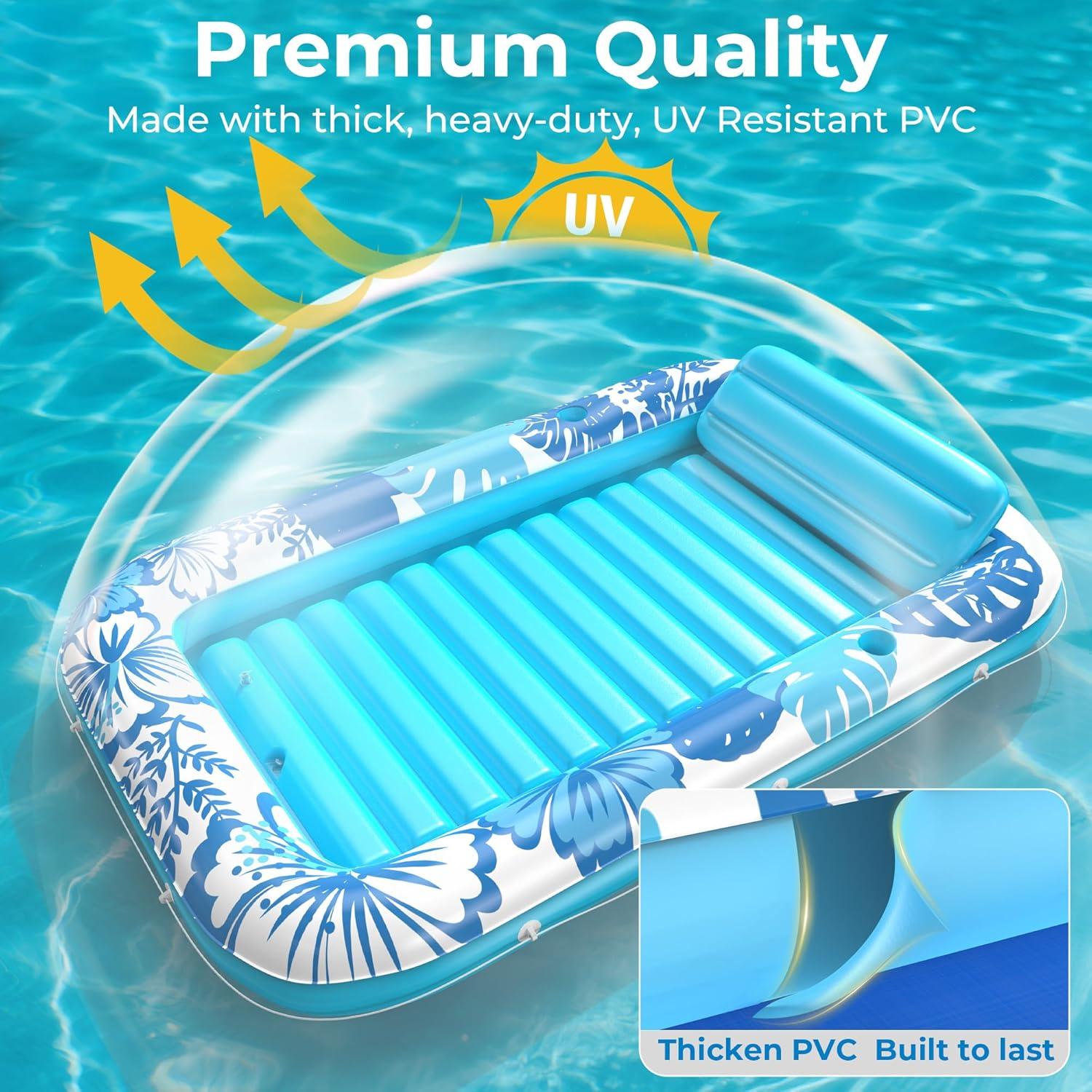 Flotador Inflable Poolacc 70x46 con Lona Protección Azul
