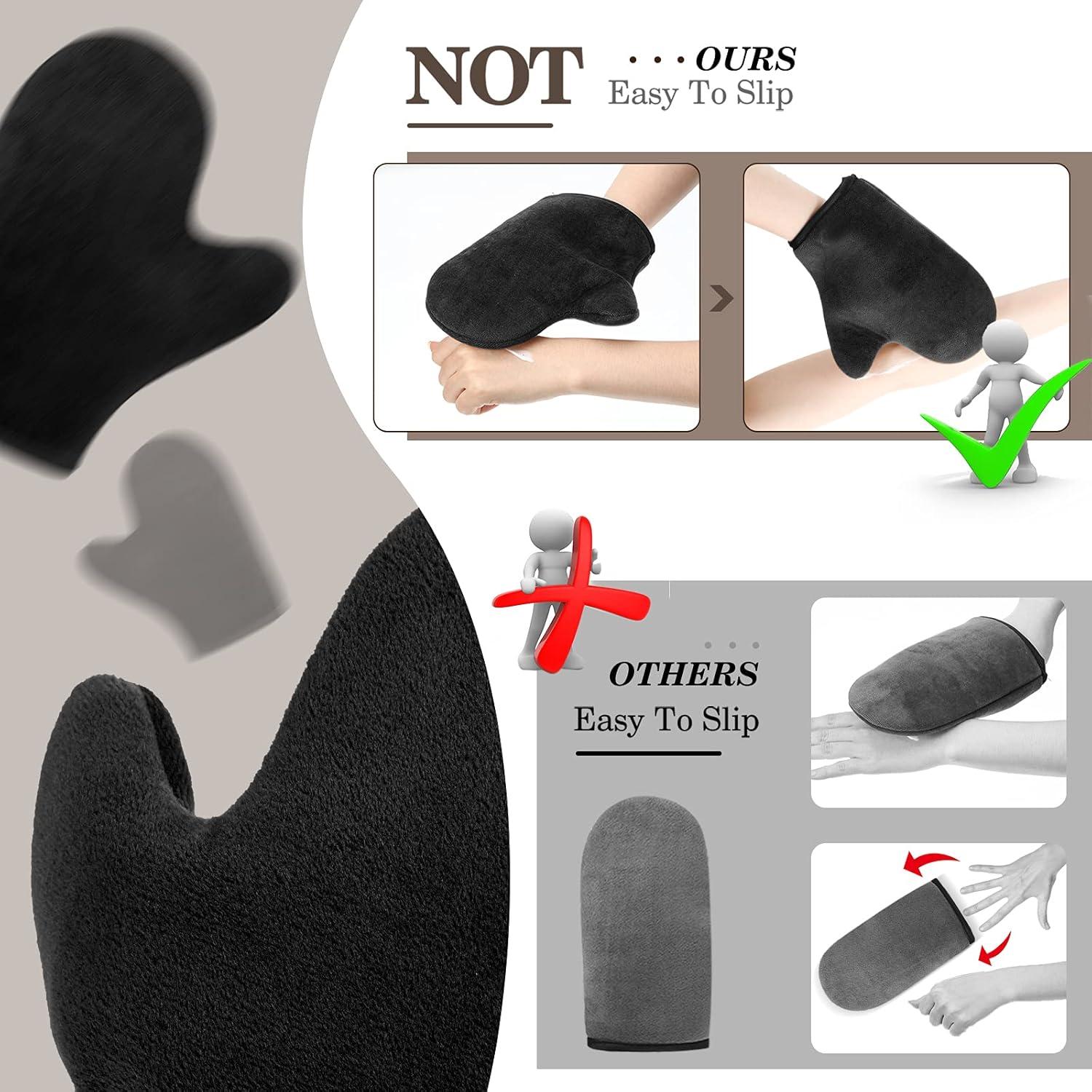 Mitones de Autobronceado Reutilizables SATINIOR - 4 Piezas Negro