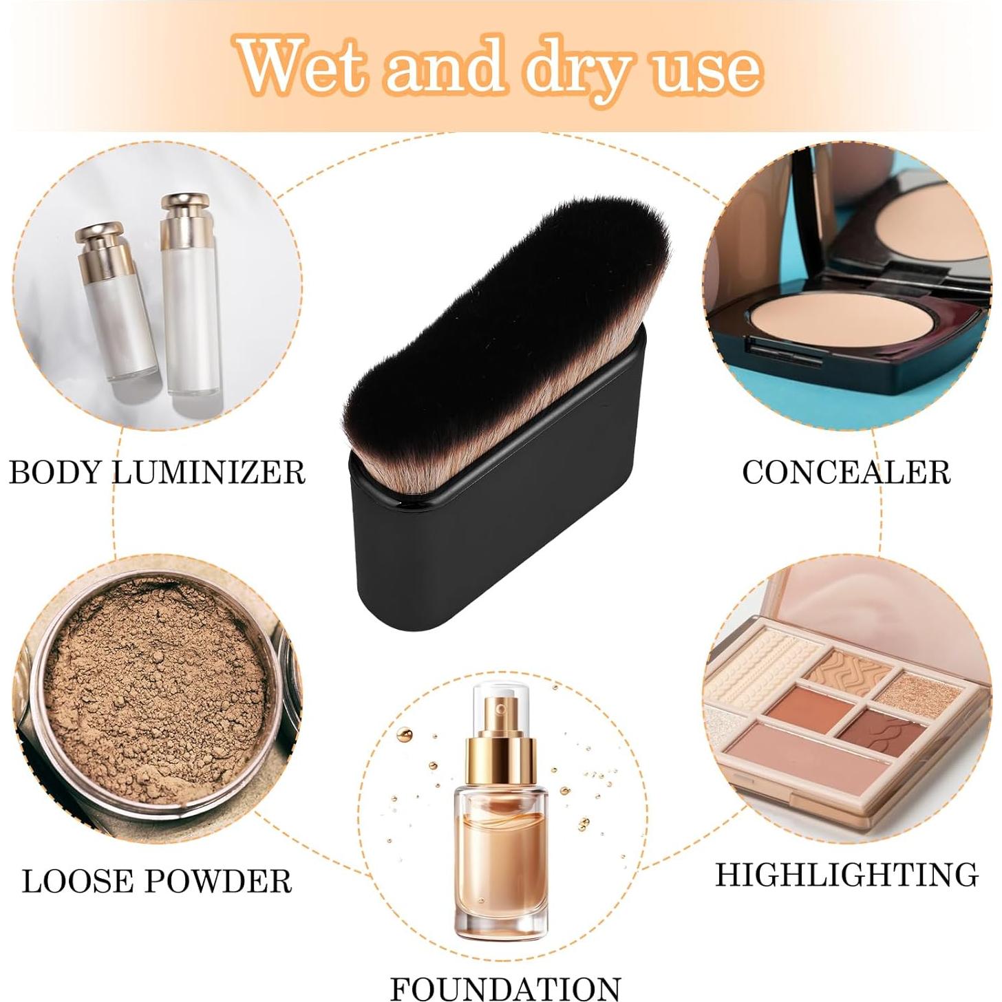 Brocha de Autotanning Divina Vitae Negra 9x7 cm para Maquillaje