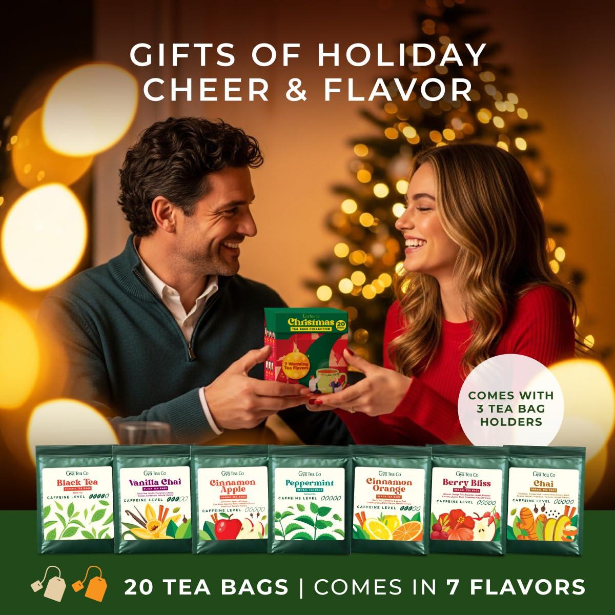 Gya Tea Co Colección de Té de Navidad - 20 Bolsitas Variadas