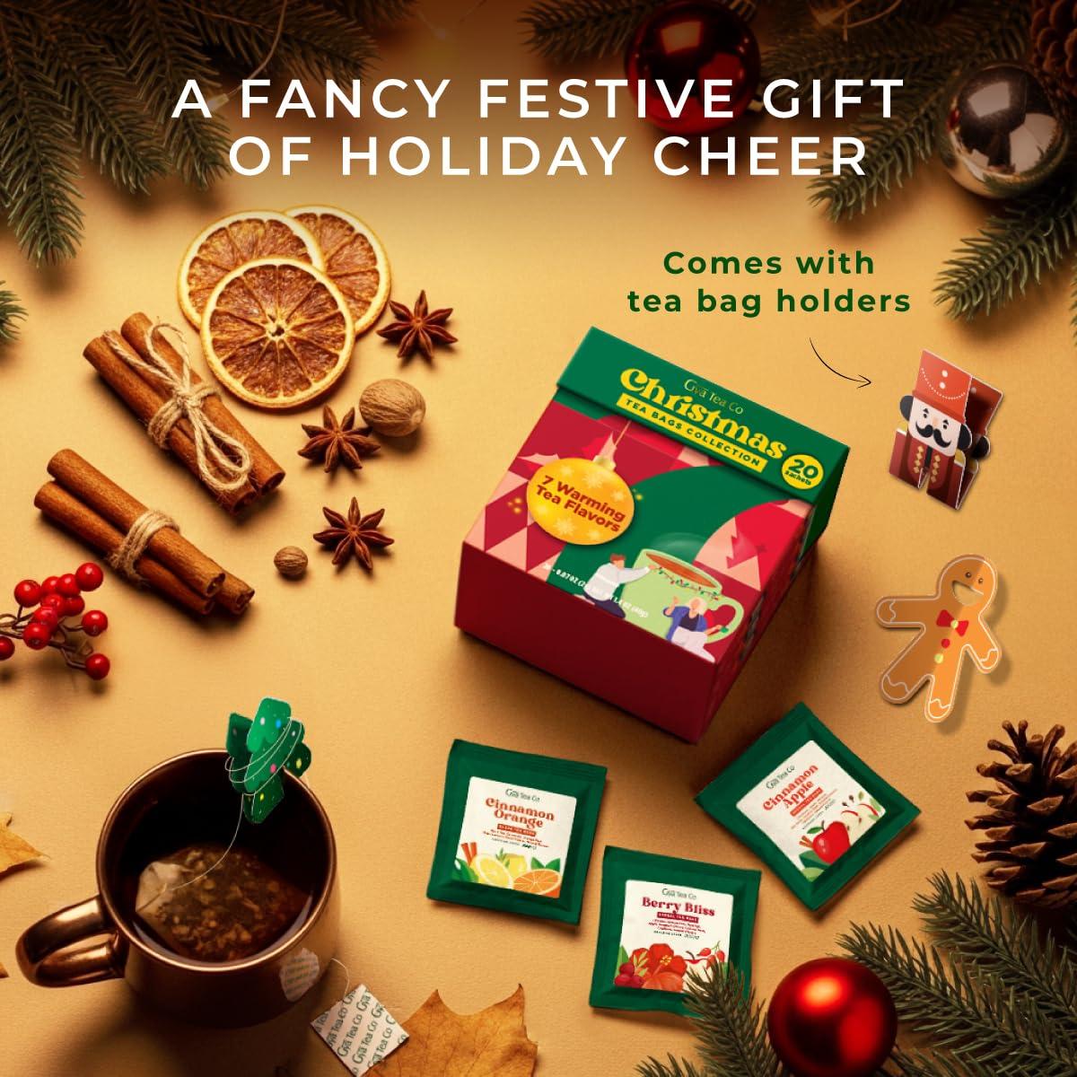 Gya Tea Co Colección de Té de Navidad - 20 Bolsitas Variadas