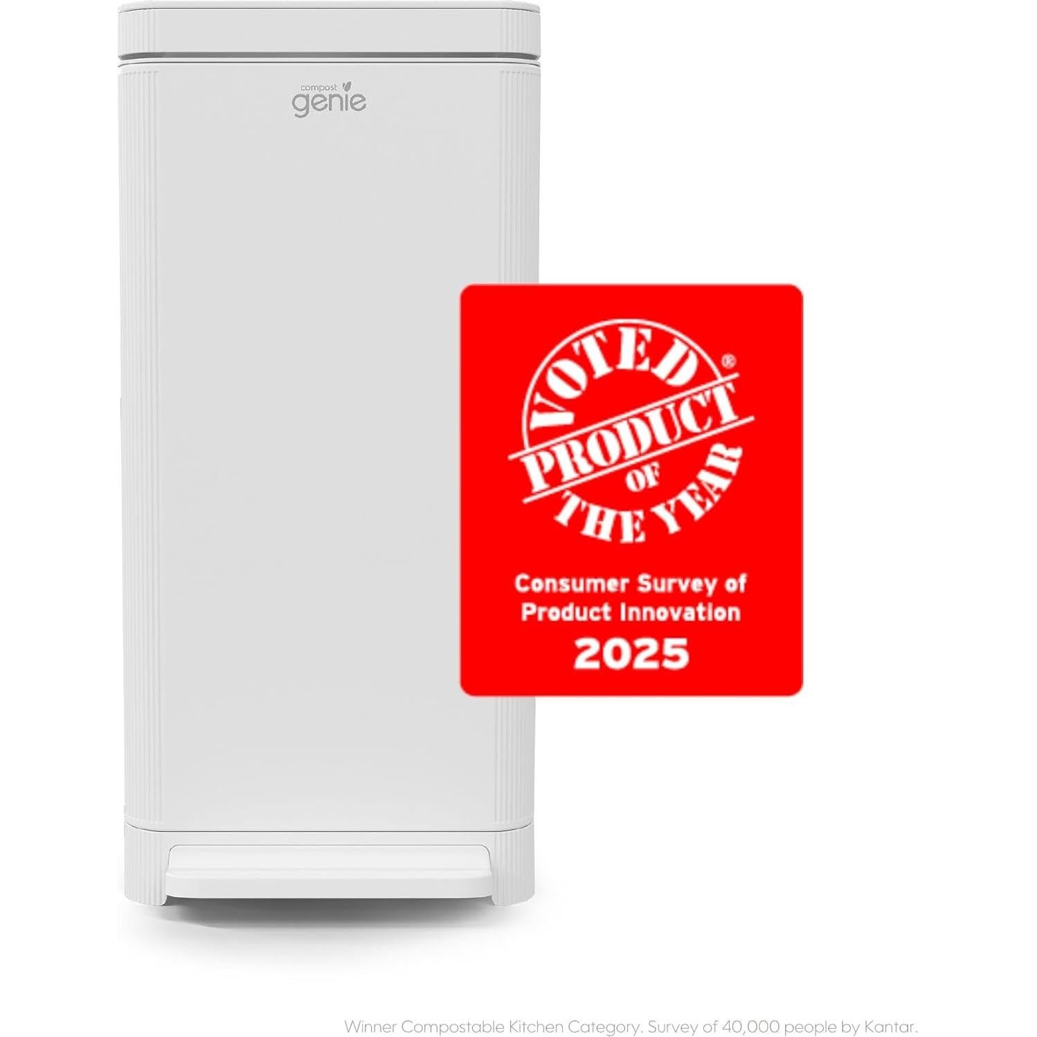 Contenedor de Compostaje Cocina Compost Genie 13.6L Acero Inoxidable Blanco