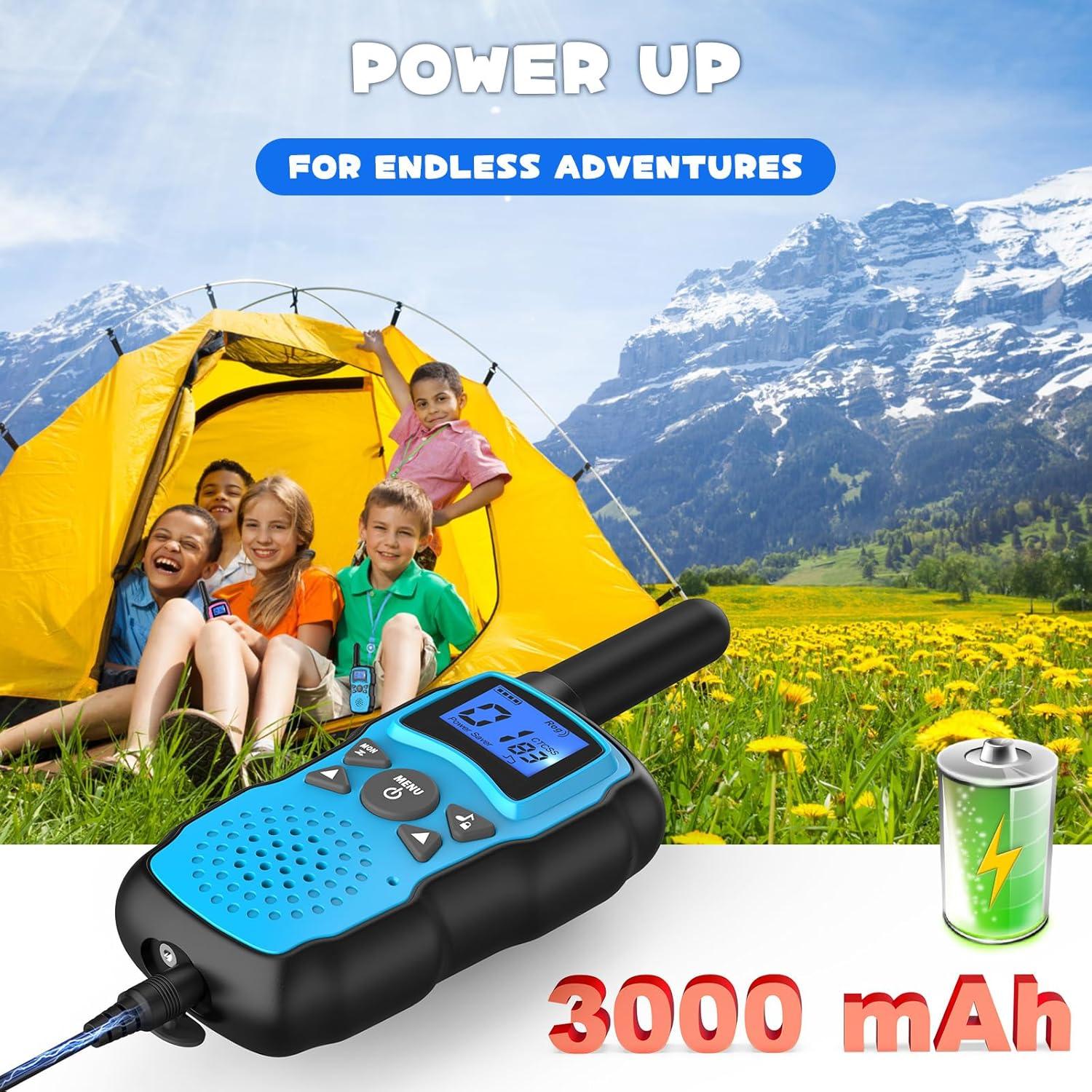 Walkie Talkies Recargables Wishouse para Niños Verde Azul
