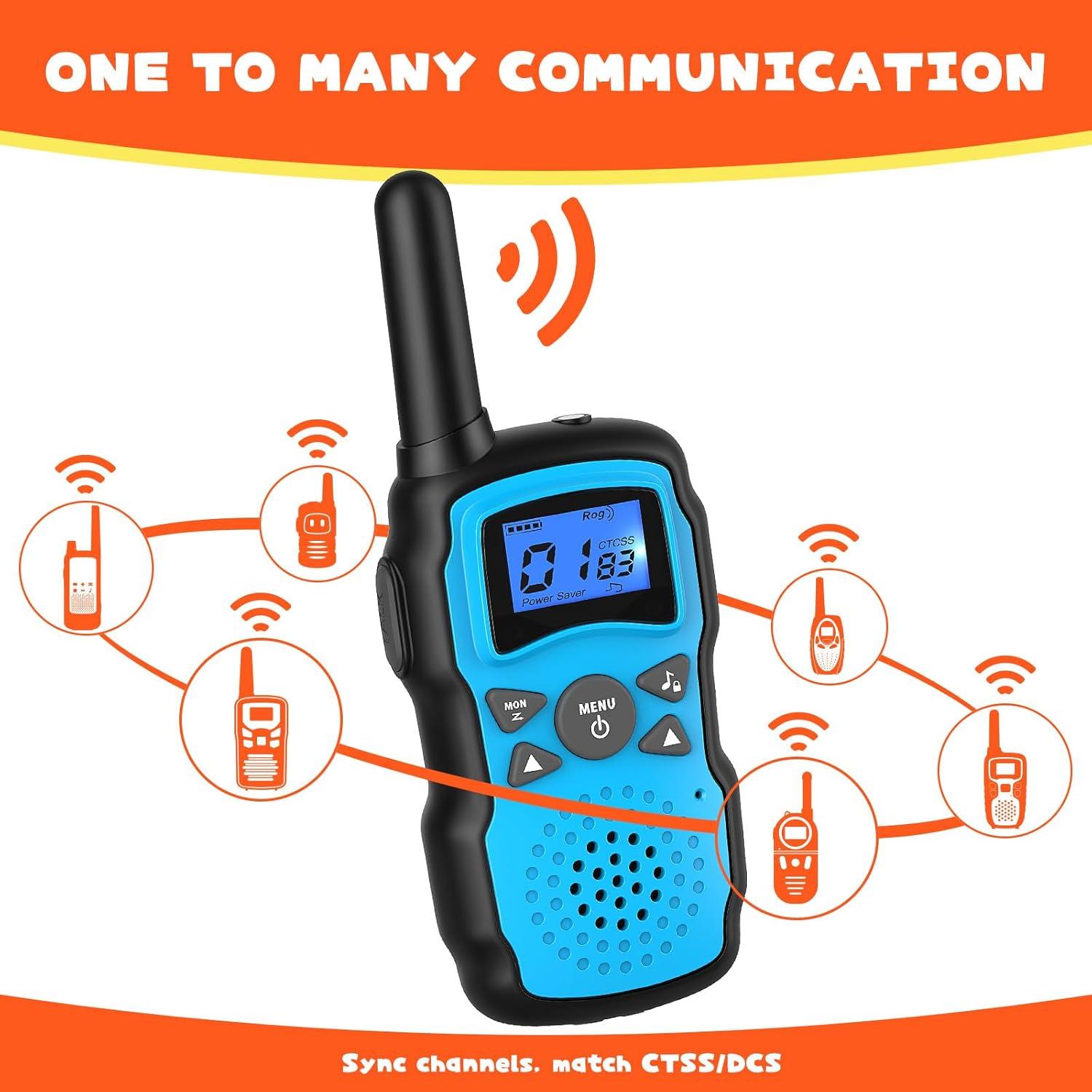 Walkie Talkies Recargables Wishouse para Niños Verde Azul