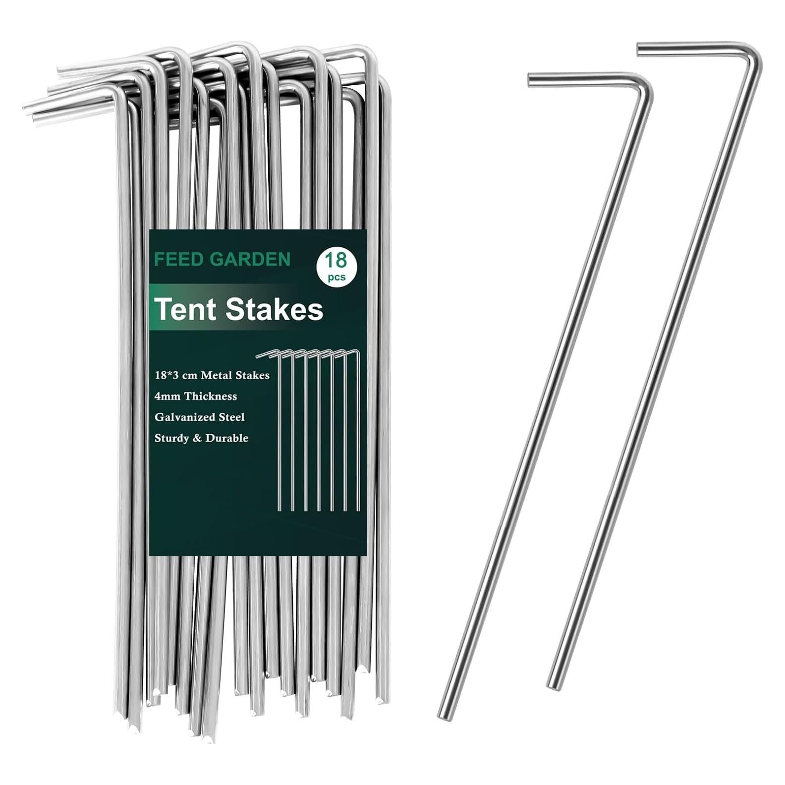 Estacas de Carpa FEED GARDEN 18 Piezas 18 cm Alta Resistencia