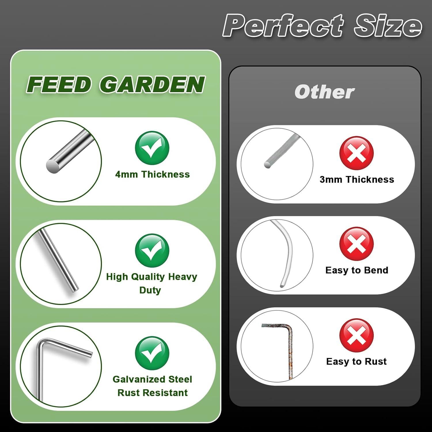 Estacas de Carpa FEED GARDEN 18 Piezas 18 cm Alta Resistencia