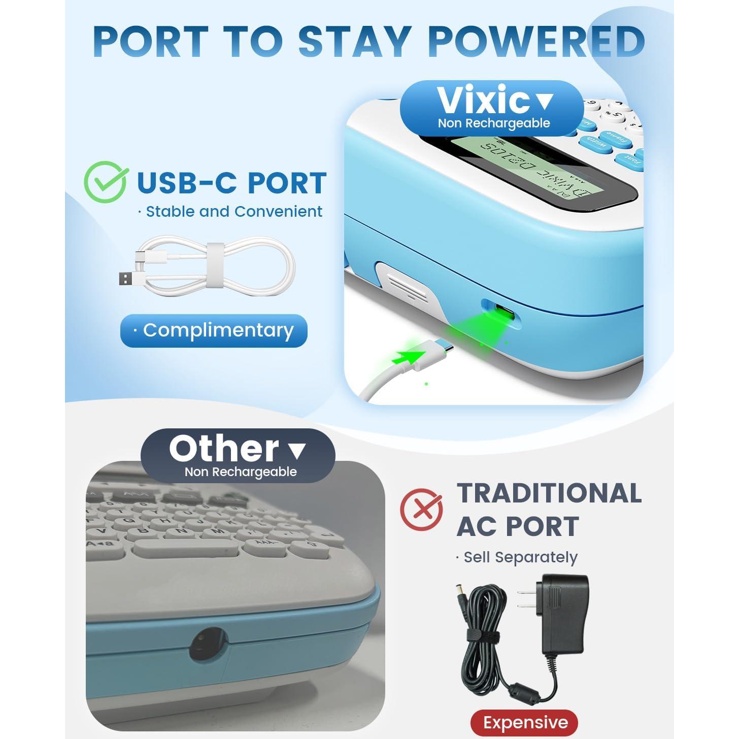 Máquina de Etiquetas Vixic D210S Azul con 4 Cintas 12mm