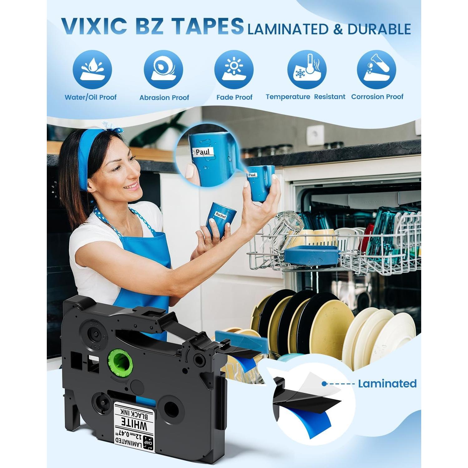 Máquina de Etiquetas Vixic D210S Azul con 4 Cintas 12mm