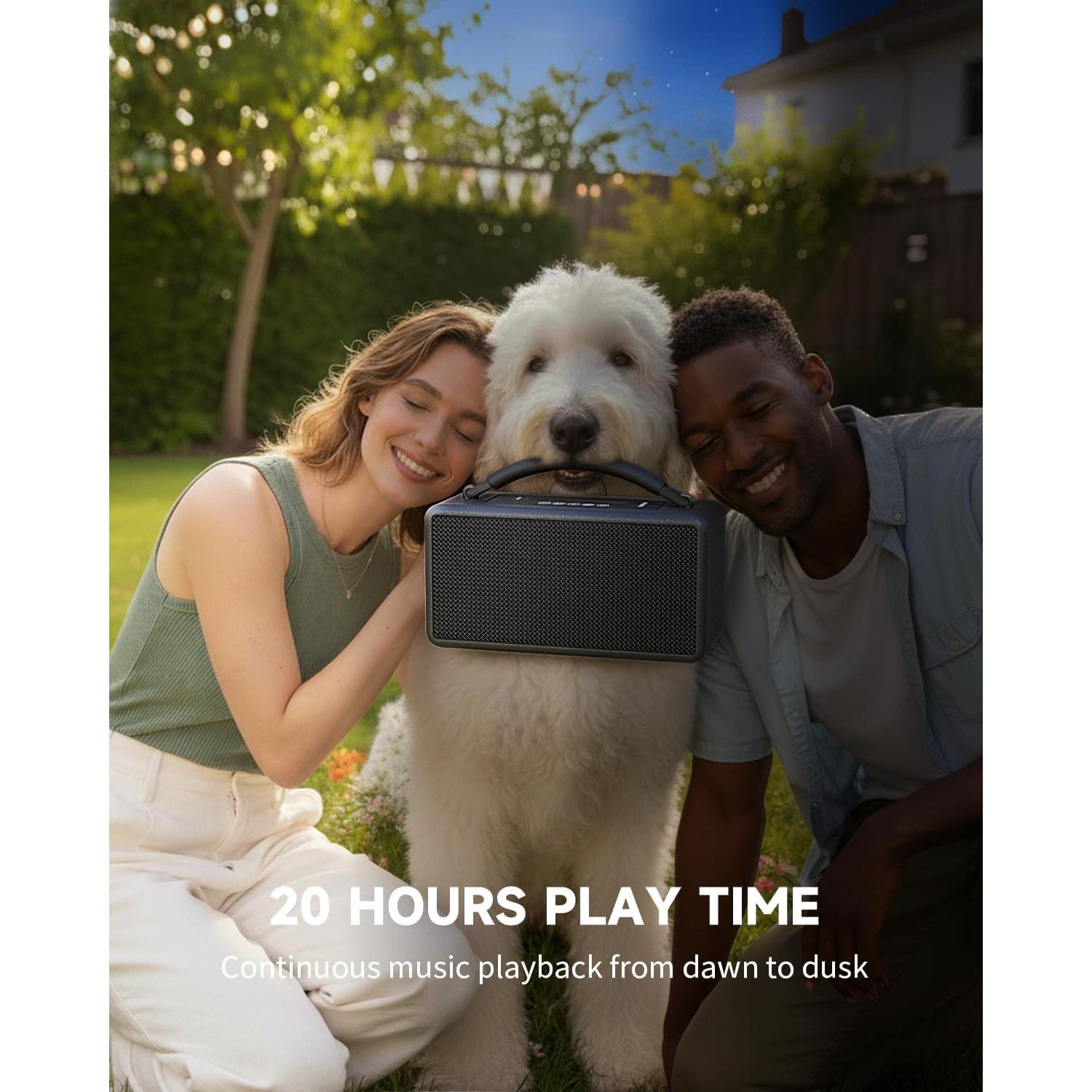 Altavoz Bluetooth DINDIN-007 80W Portátil 20H Madera Negro