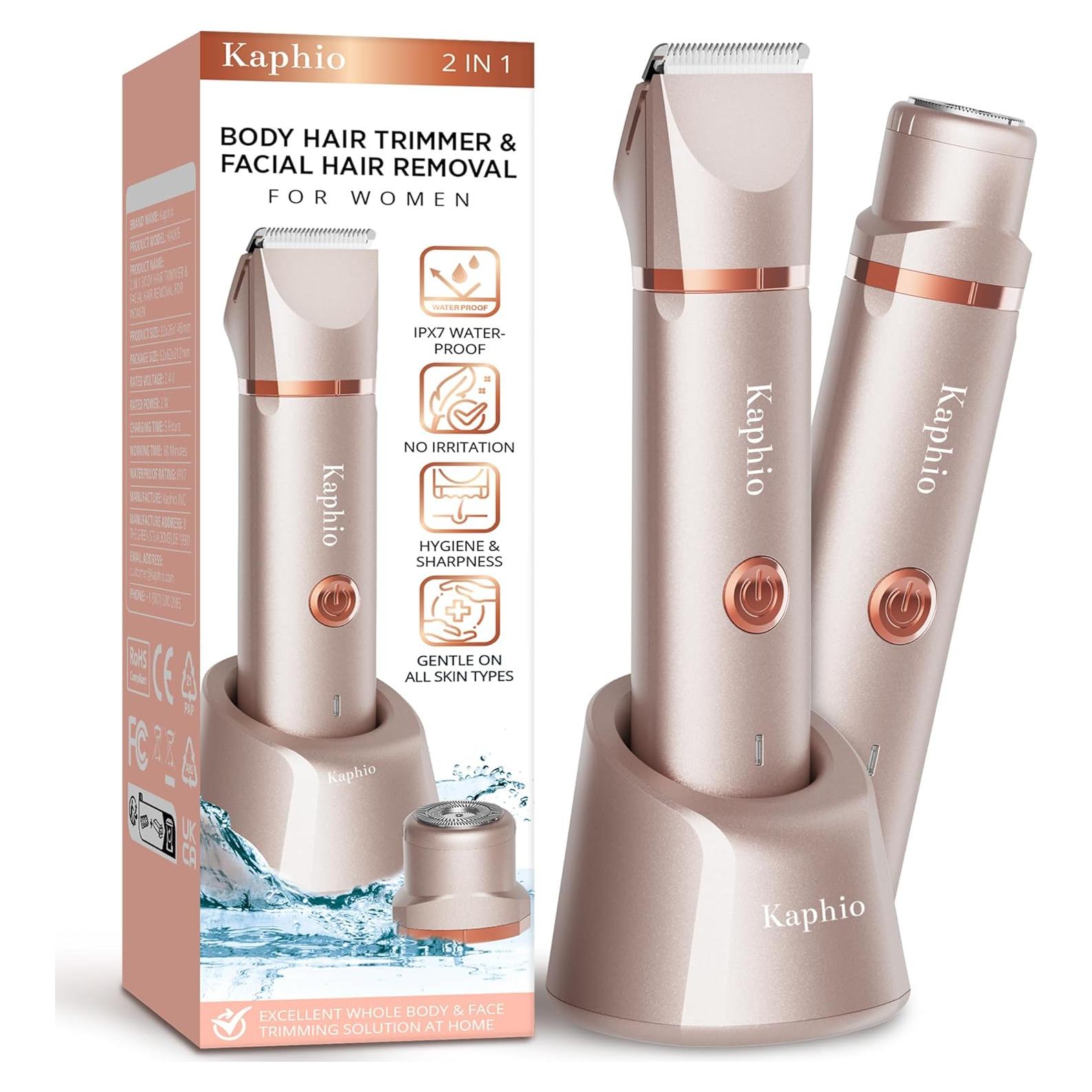 Recortadora Eléctrica Kaphio 2 en 1 IPX7 para Mujeres