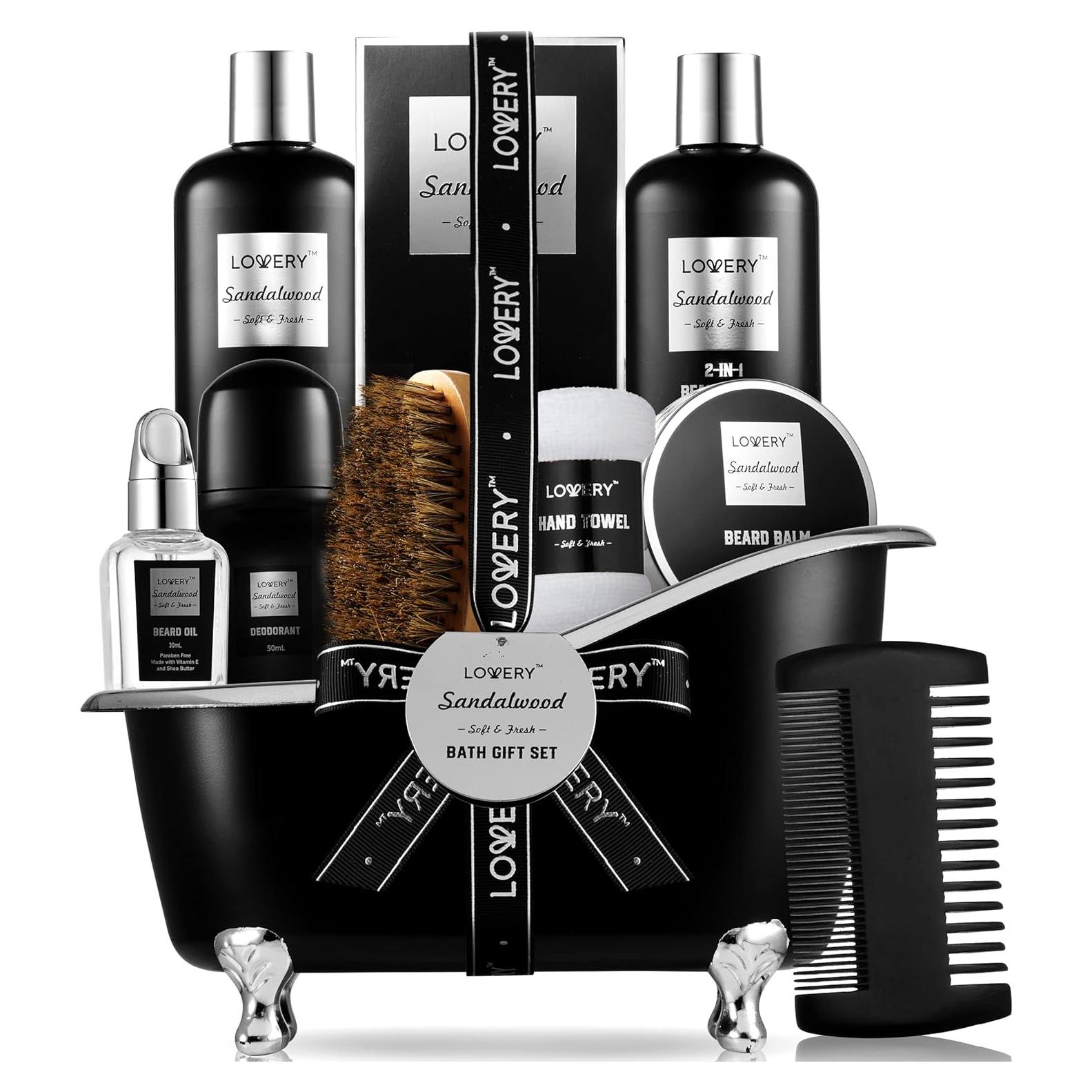 Kit de Cuidado de Barba Lovery 11 Piezas Sándalo