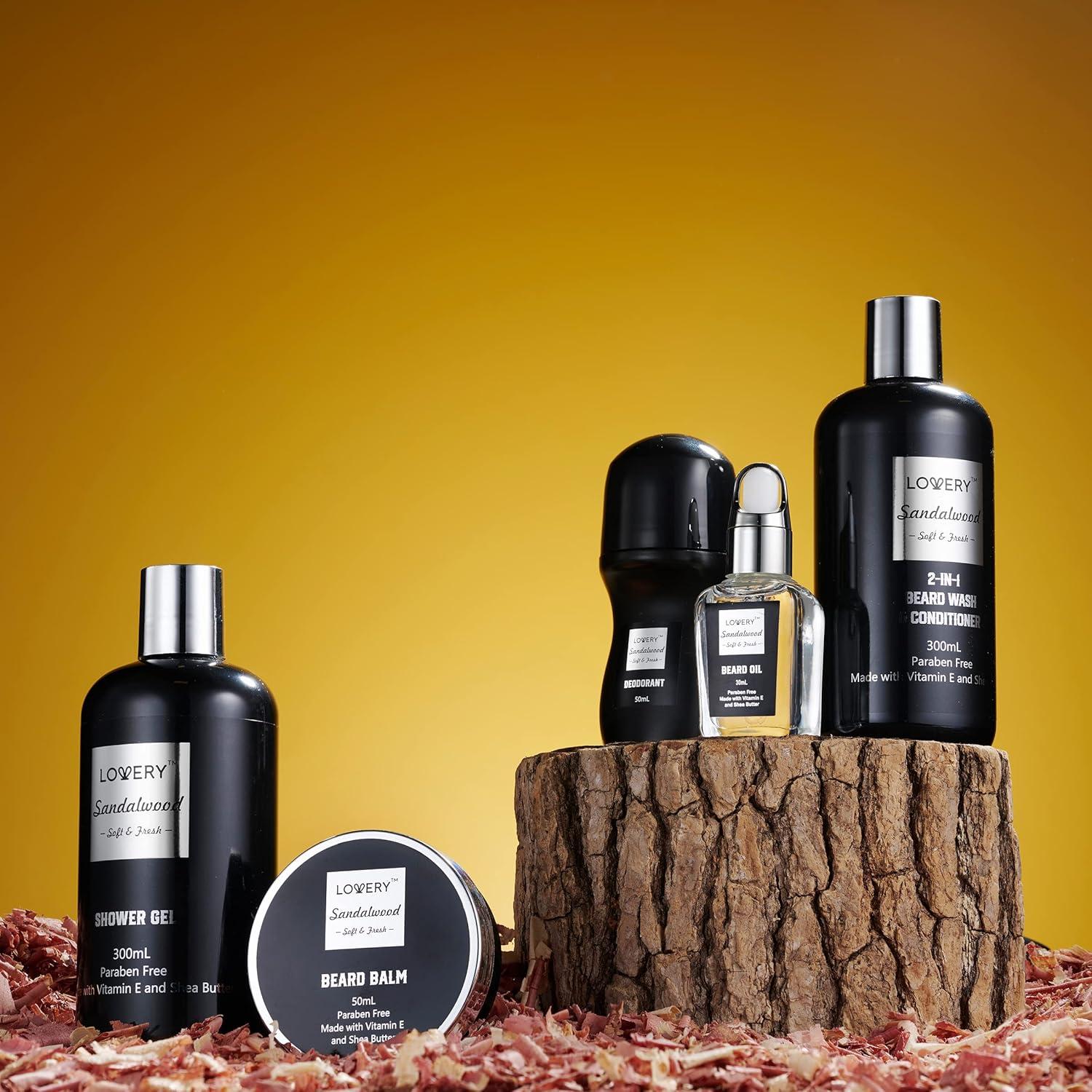 Kit de Cuidado de Barba Lovery 11 Piezas Sándalo