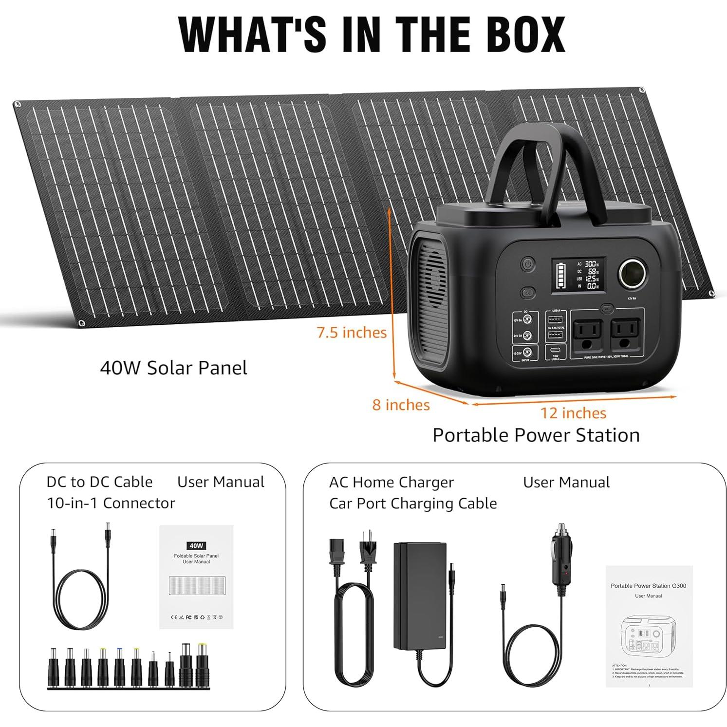 Generador Solar SinKeu G300 300W con Panel 40W Portátil
