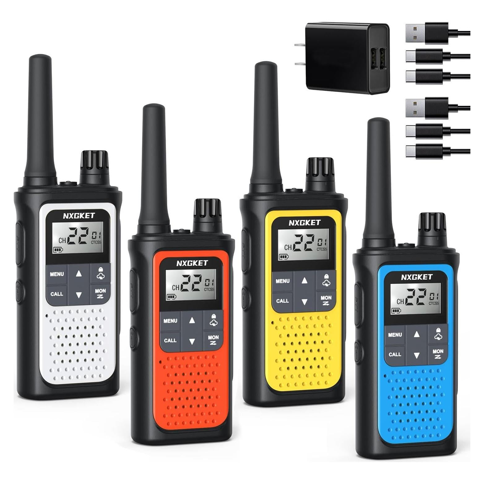 Walkie Talkies NXGKET Recargables 4 Paquete 22 Canales