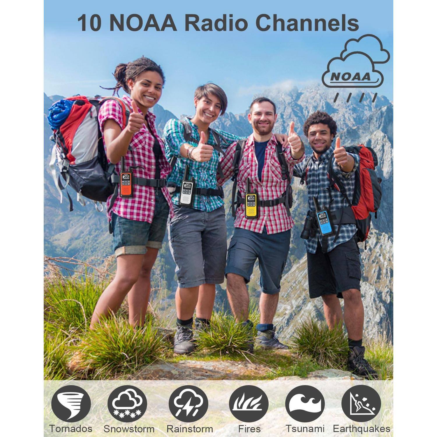 Walkie Talkies NXGKET Recargables 4 Paquete 22 Canales