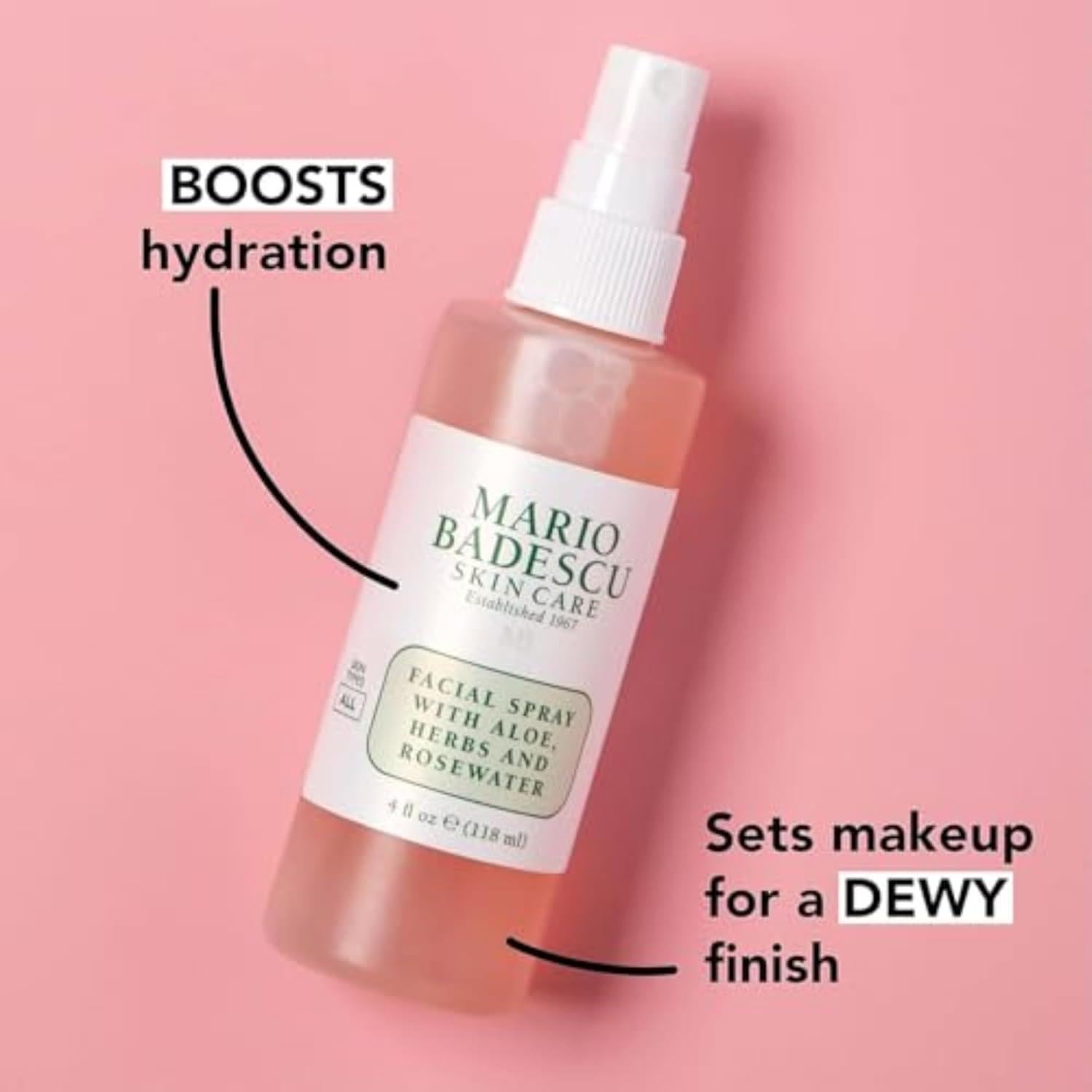 Spray Facial Mario Badescu con Aloe y Rosa 118 ml Hidratante