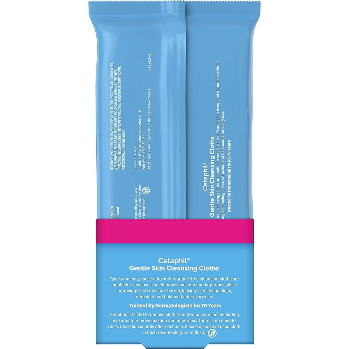 Toallitas Faciales Cetaphil, 100 Piezas, Hipoalergénicas