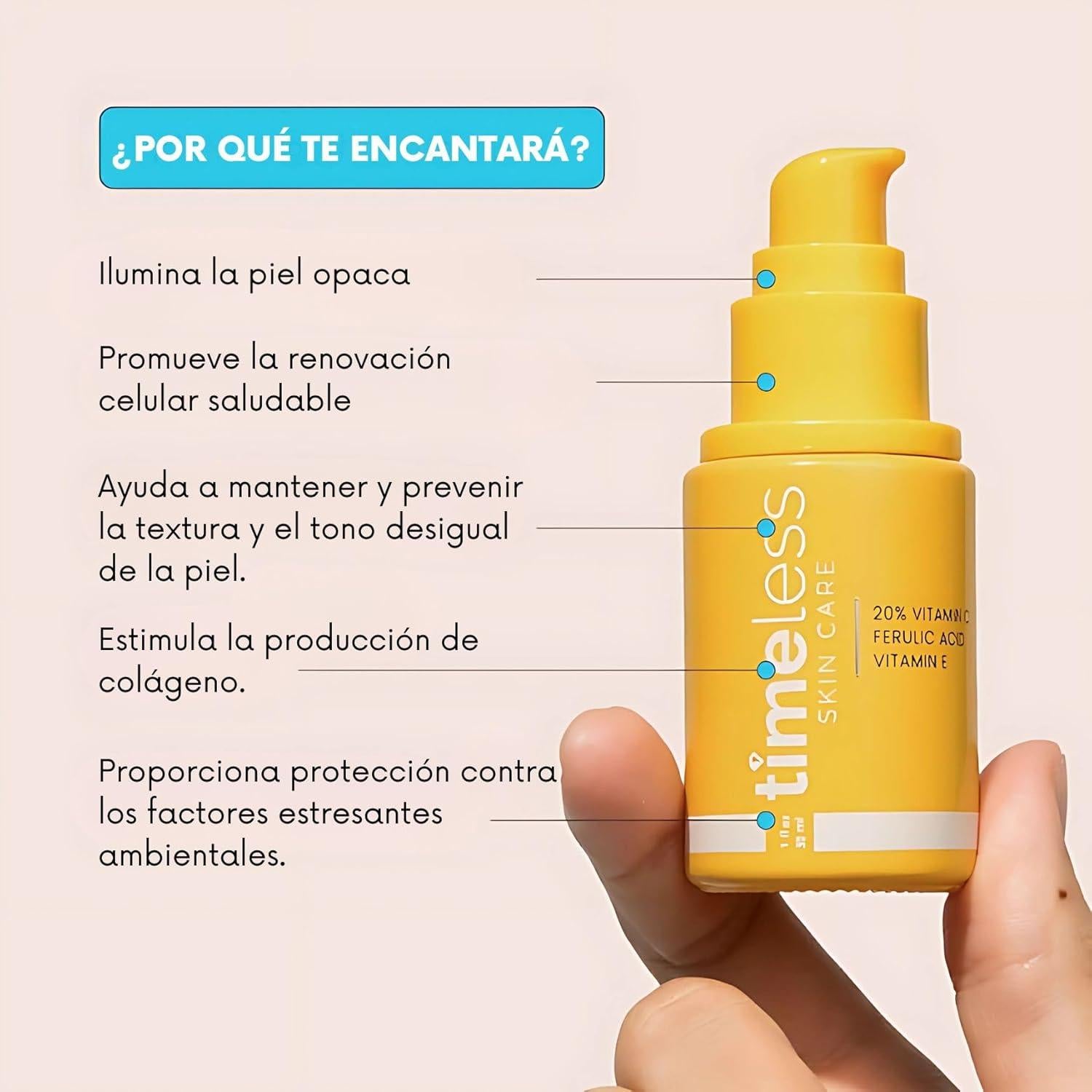 Suero de Vitamina C Timeless Skin Care 30ml Iluminador