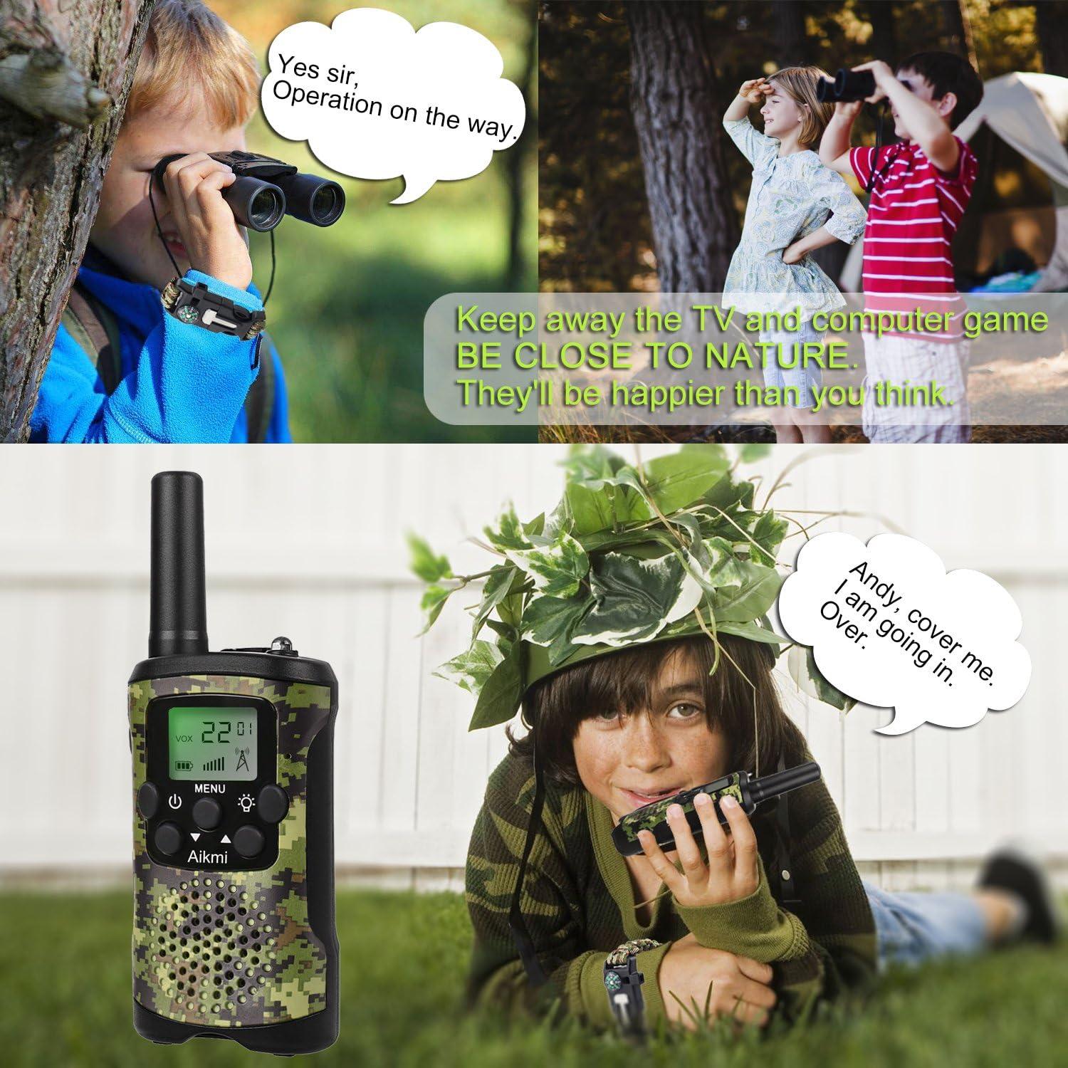 Walkie Talkies Niños Aikmi 22 Canales 4,83 km Camo Verde