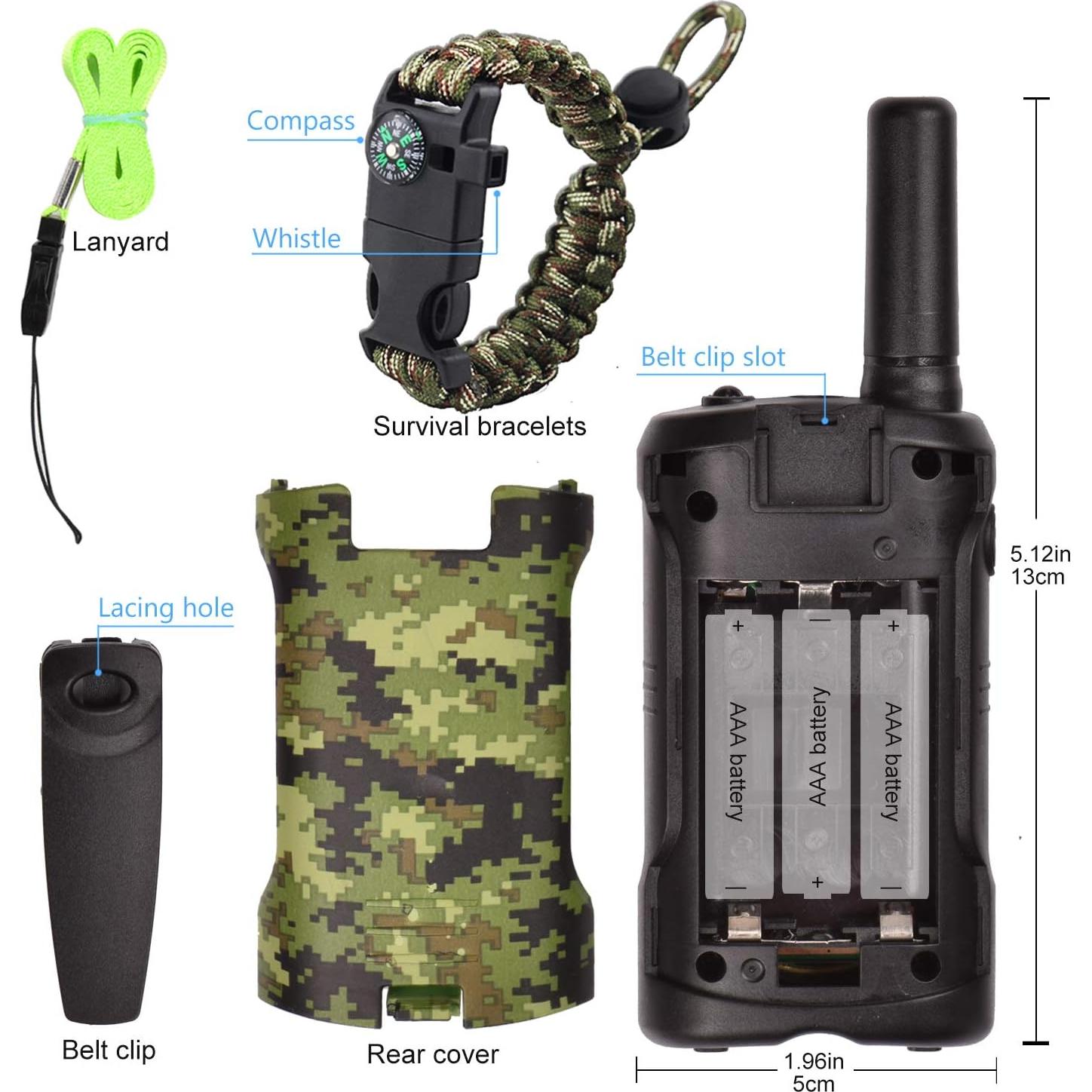 Walkie Talkies Niños Aikmi 22 Canales 4,83 km Camo Verde