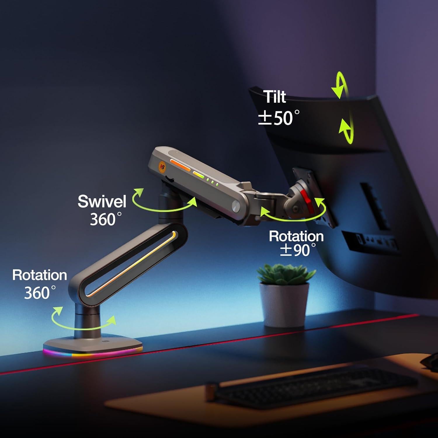 Brazo de Monitor NB Ergonomic F6 para Pantallas 32-60" RGB