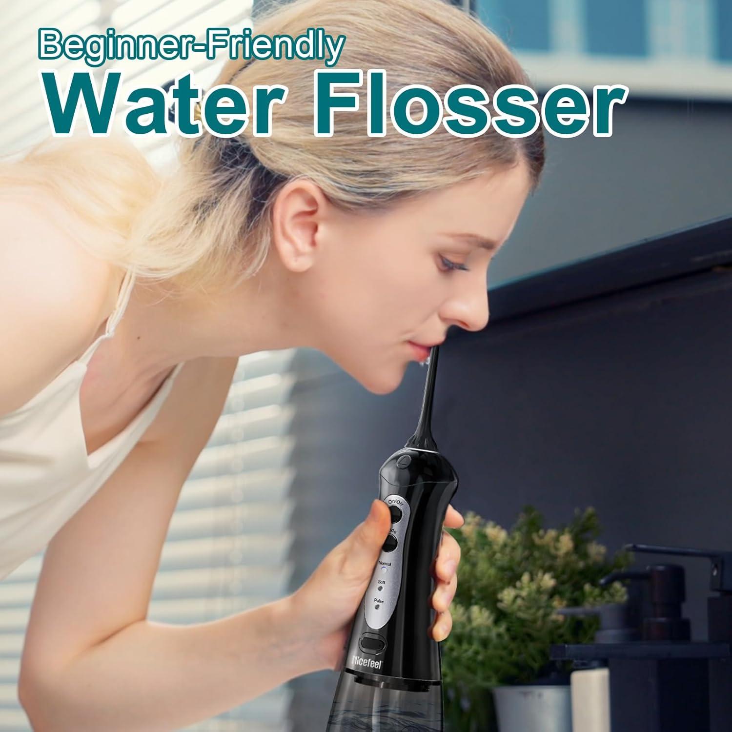 Irrigador Dental Portátil Nicefeel FC1599 - 300ml, Carga Rápida, IPX7