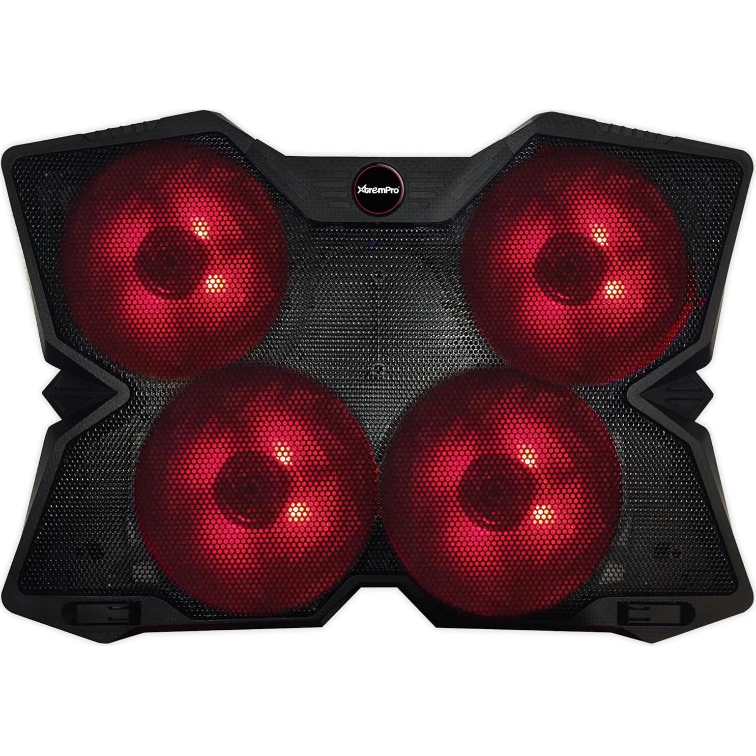 Enfriador de Laptop Xtrempro 11148, 4 Ventiladores LED, 17"