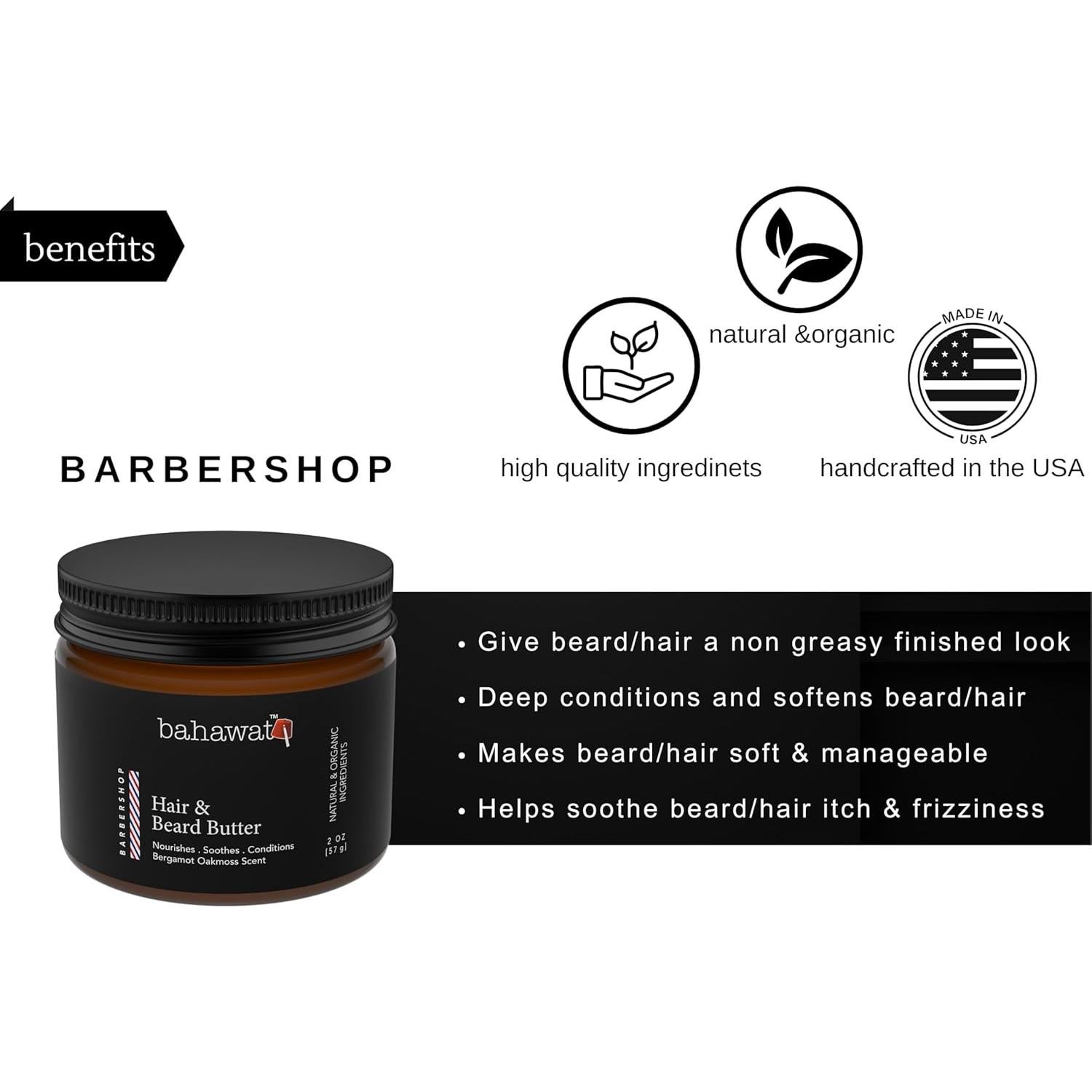 Mantequilla para Cabello y Barba BAHAWAT 150g Acondicionador