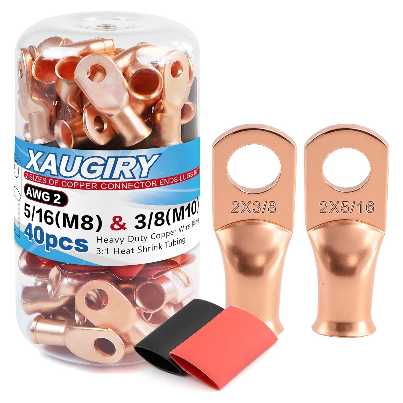 Kit de terminales de cable de batería Xaugiry 20 piezas 2 AWG