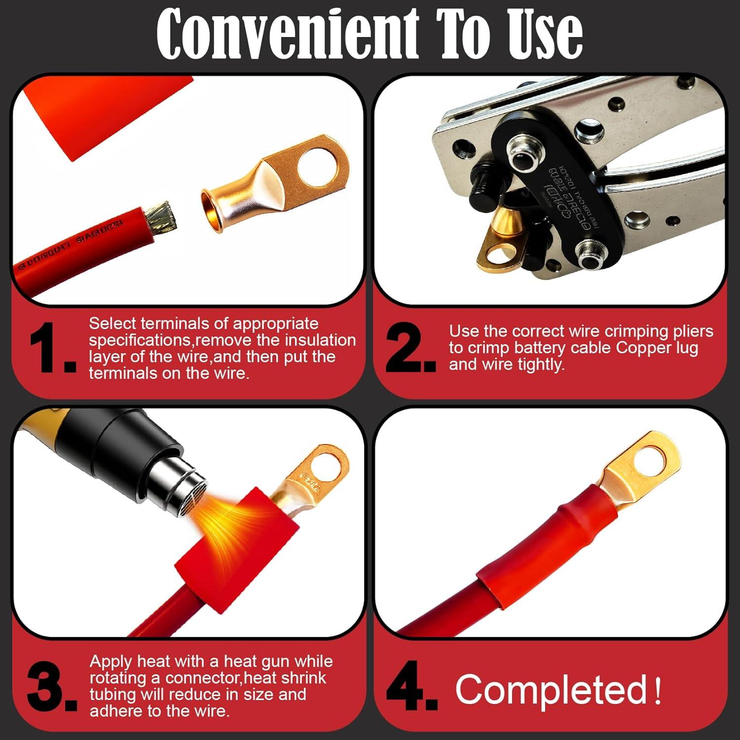 Kit de terminales de cable de batería Xaugiry 20 piezas 2 AWG