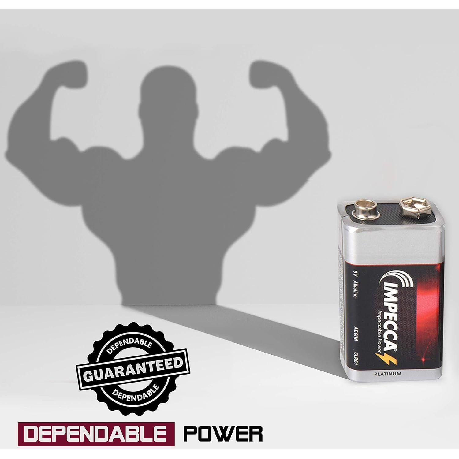 Baterías Alcalinas Impecca 9V Premium - Paquete de 24 Unidades