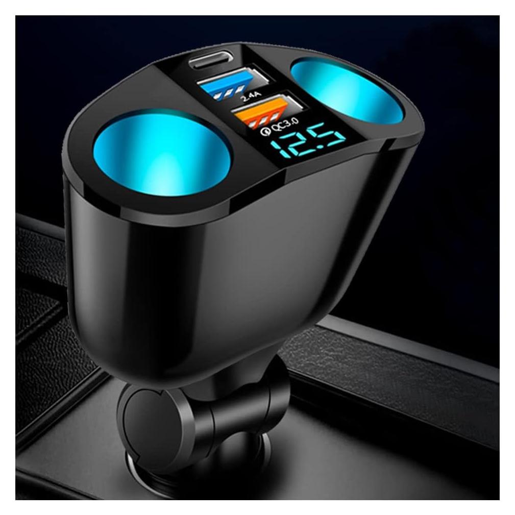 Cargador de Coche CXCCOI 5 Puertos Carga Rápida QC3.0/PD