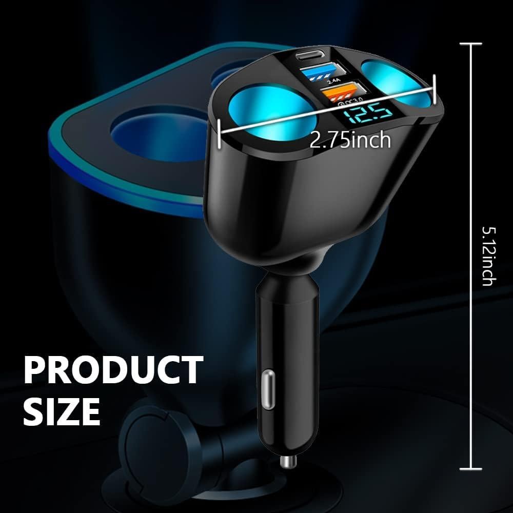 Cargador de Coche CXCCOI 5 Puertos Carga Rápida QC3.0/PD